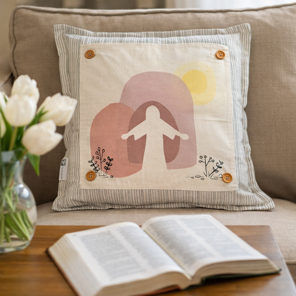 NEW! SPRING/EASTER BUNDLE: 3 seasons + TICKING FARM pillow: PRESSED FLOWERS, EASTER BASKET, JESUS TOMB