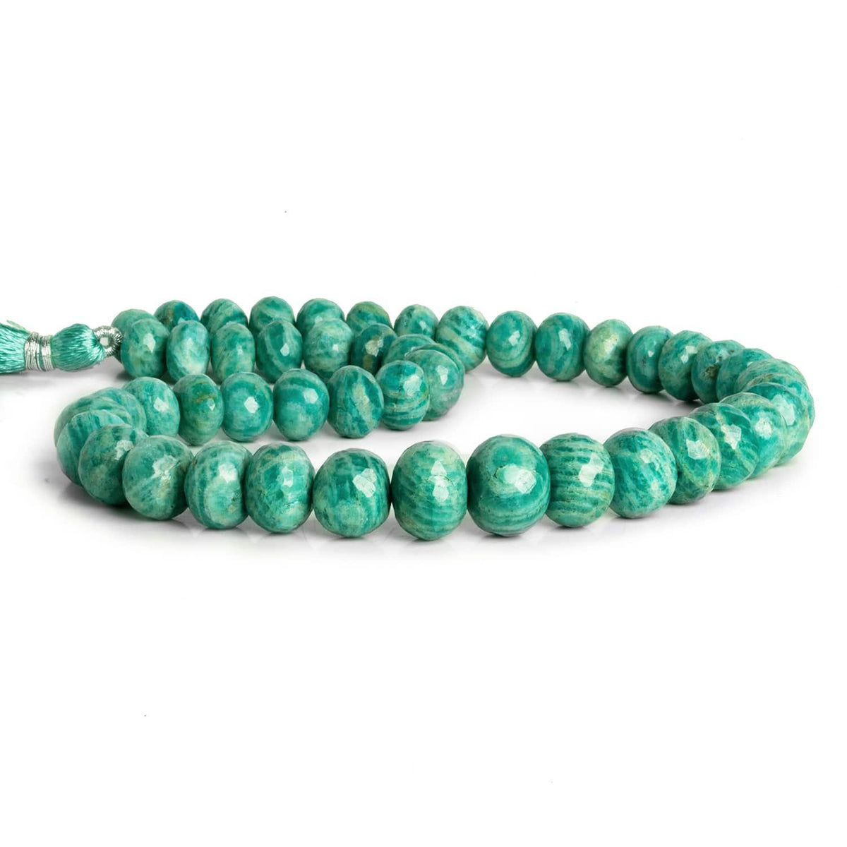 10-13mm Amazonite Faceted Rondelles 15 inch 48 beads