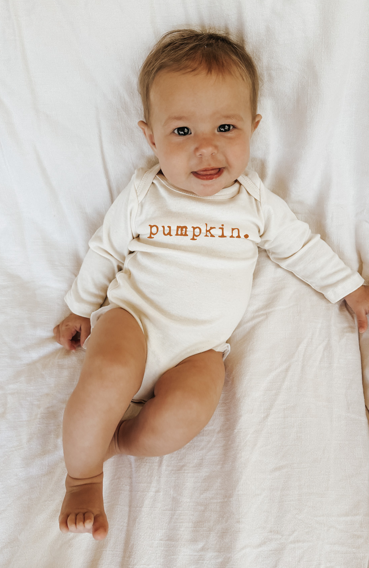 Pumpkin Organic Bodysuit Long Sleeve by Tenth & Pine, product image 3