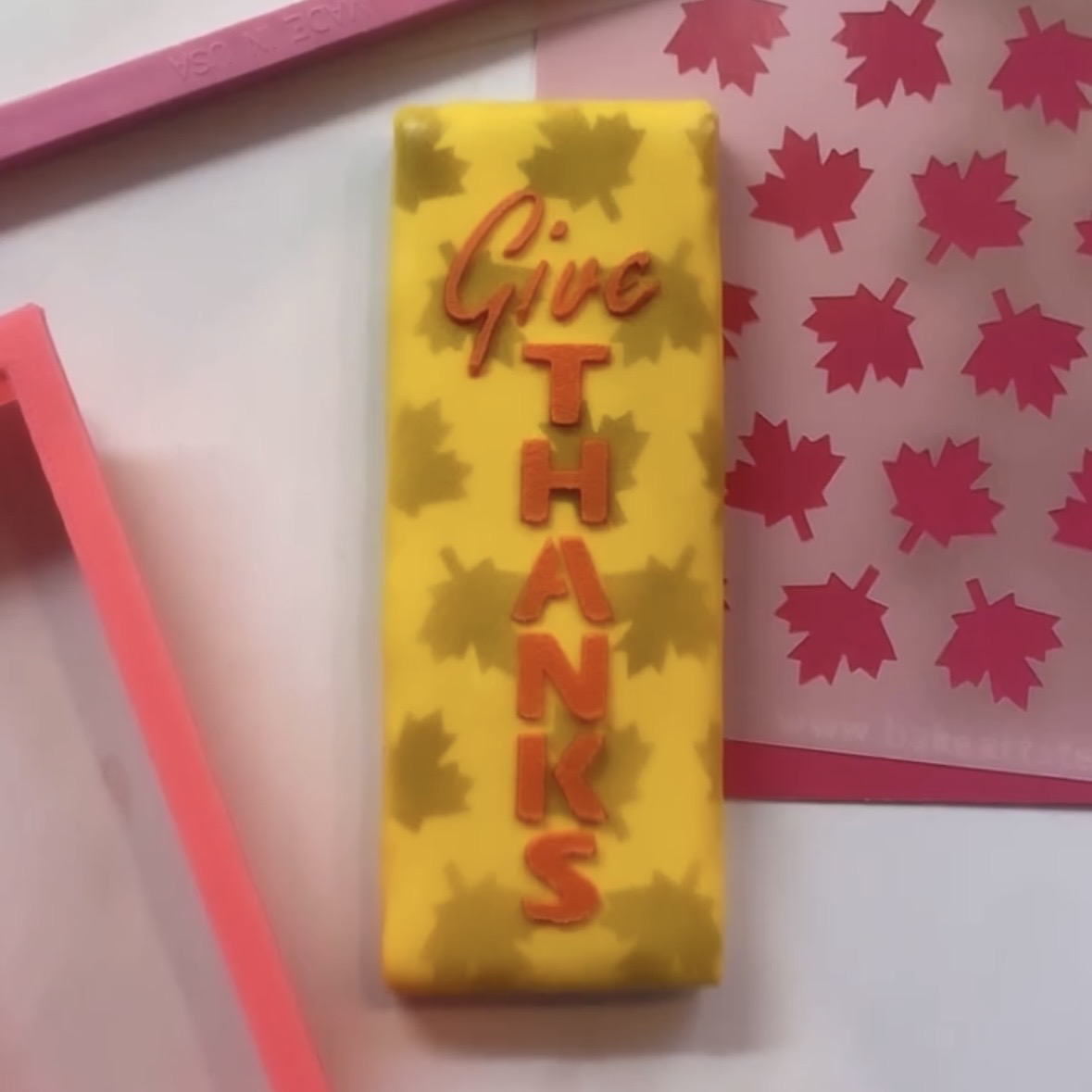 Give Thanks Stick Cookie Stencil