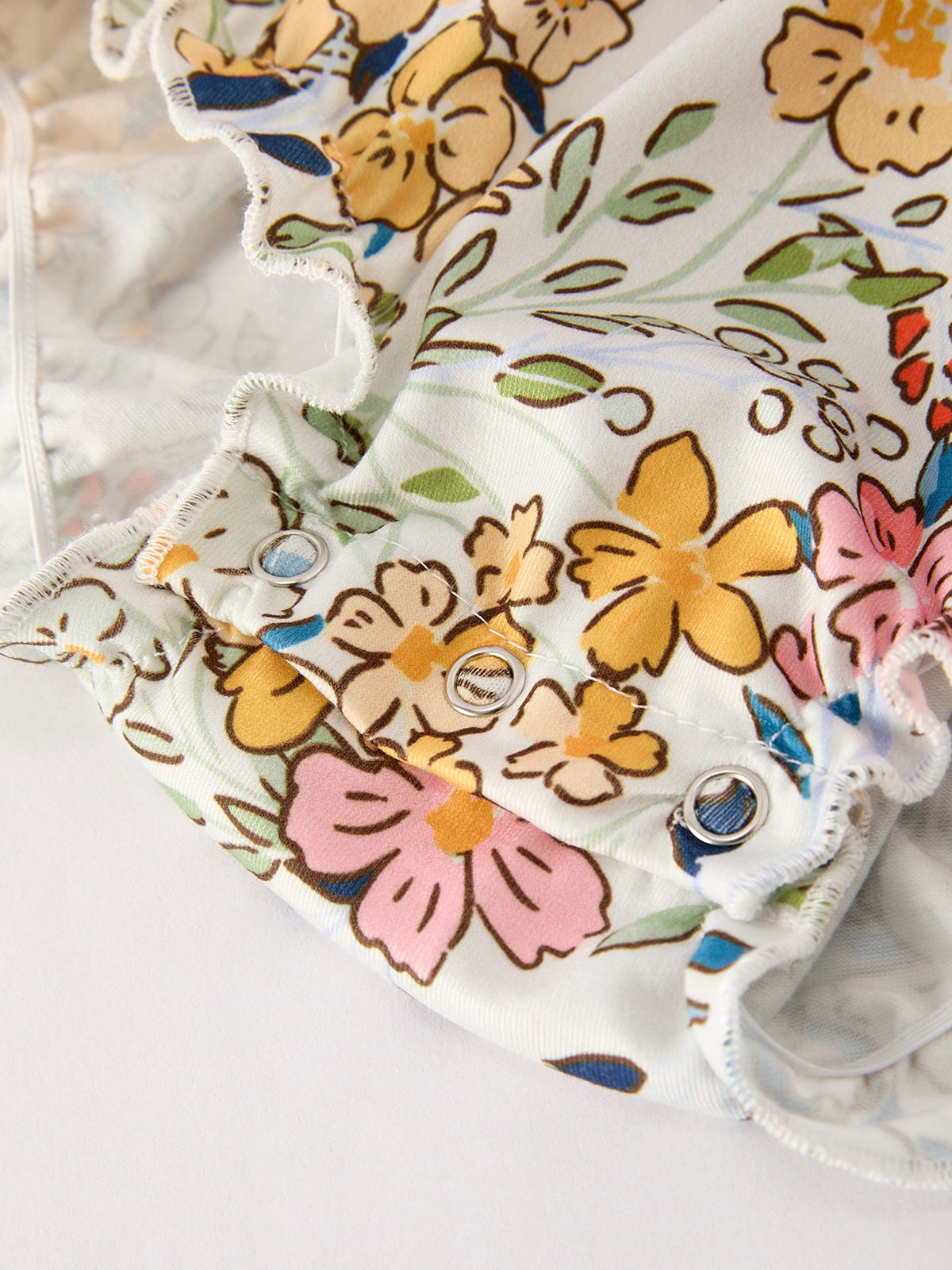 Fall Embroidery Smocking Bow Floral Leaf Baby Girls Romper