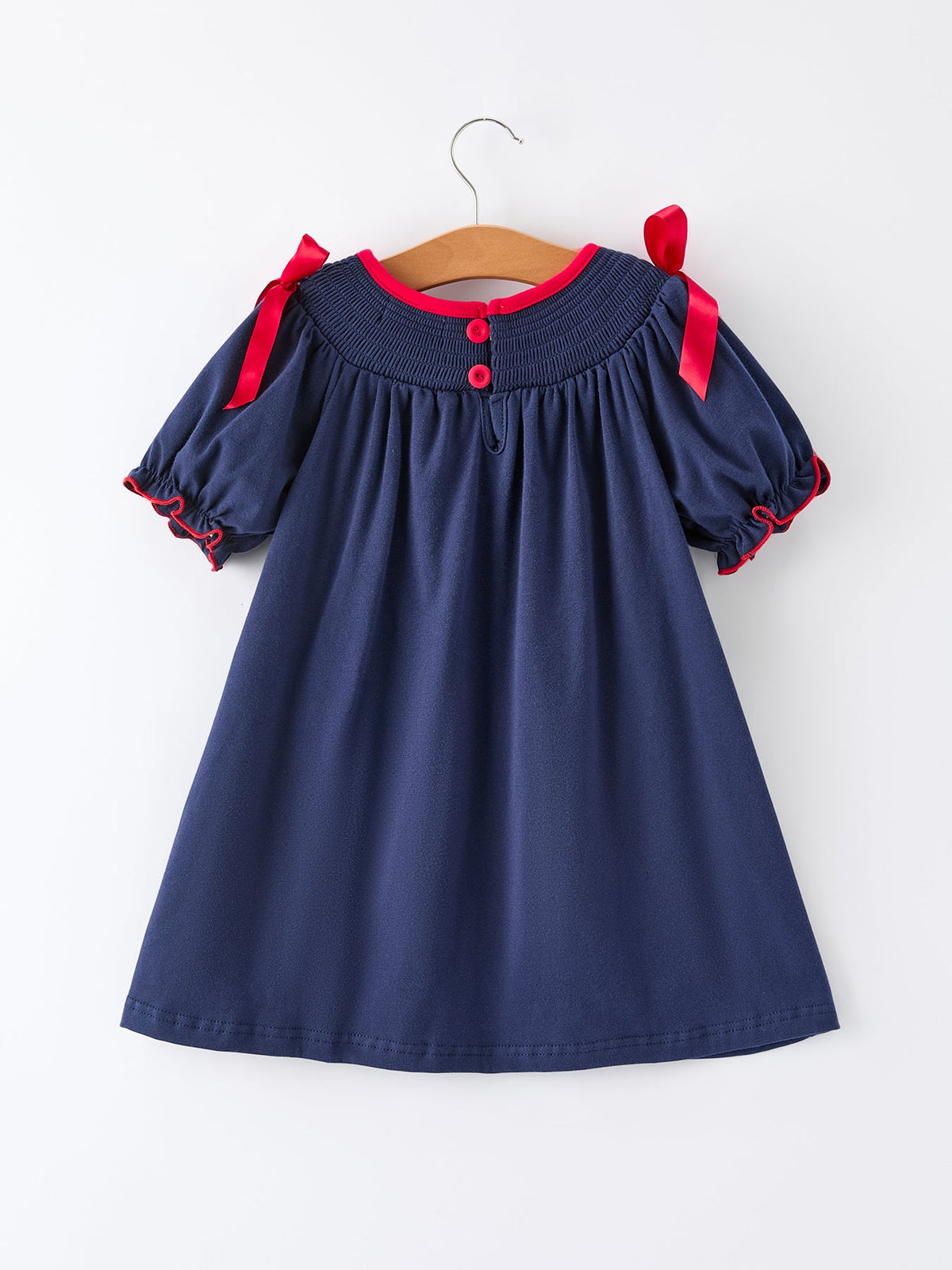 Christmas Holiday Celebration Dress: Navy with Santa Sleigh