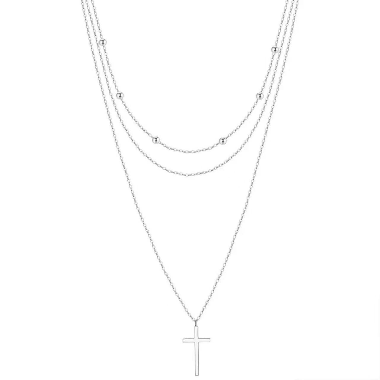 Dainty Cross Layered Necklace