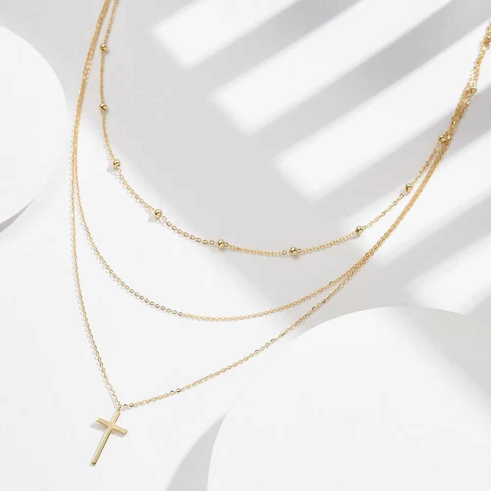 Dainty Cross Layered Necklace
