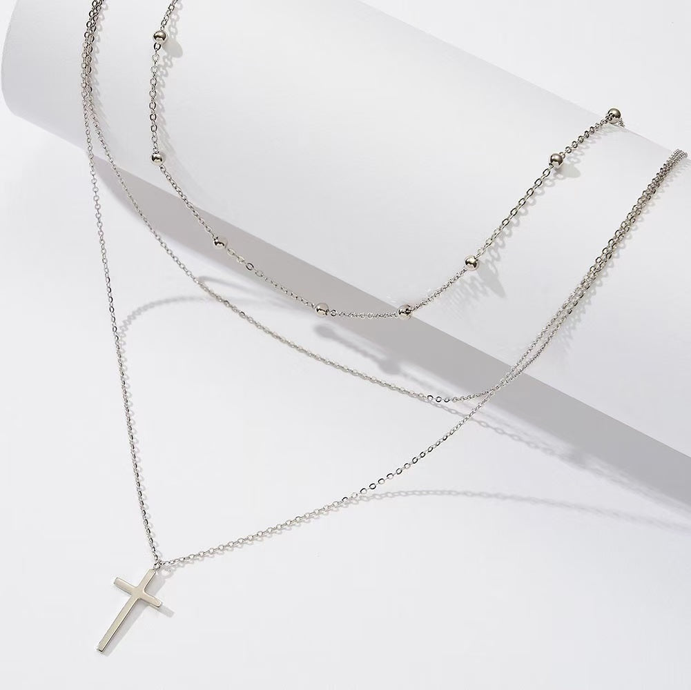 Dainty Cross Layered Necklace