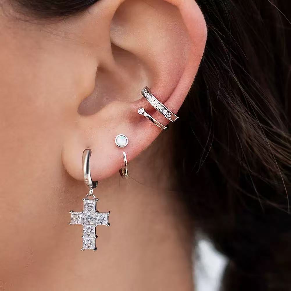Princess Cross Drop Earrings