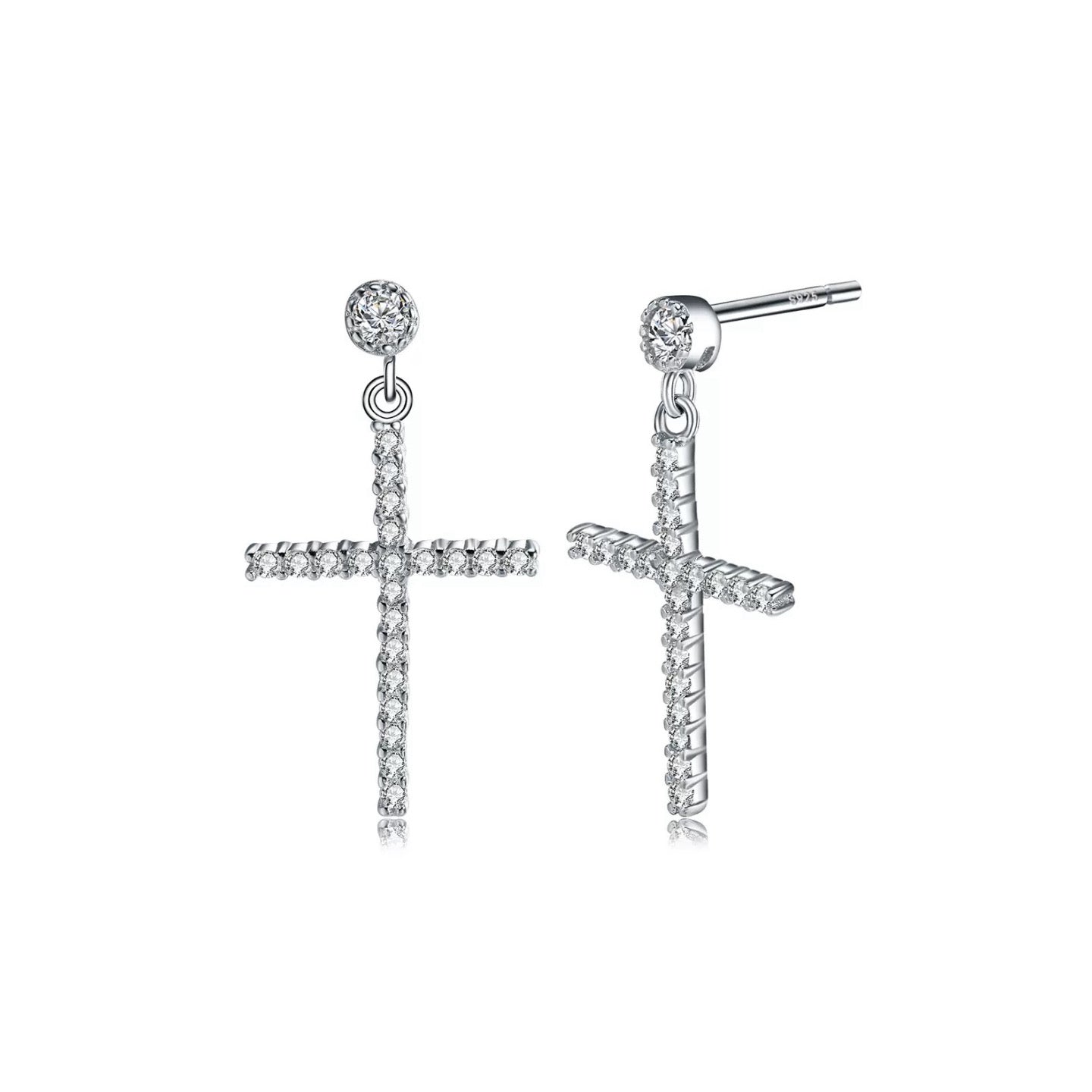 Cross Line Drop Earrings