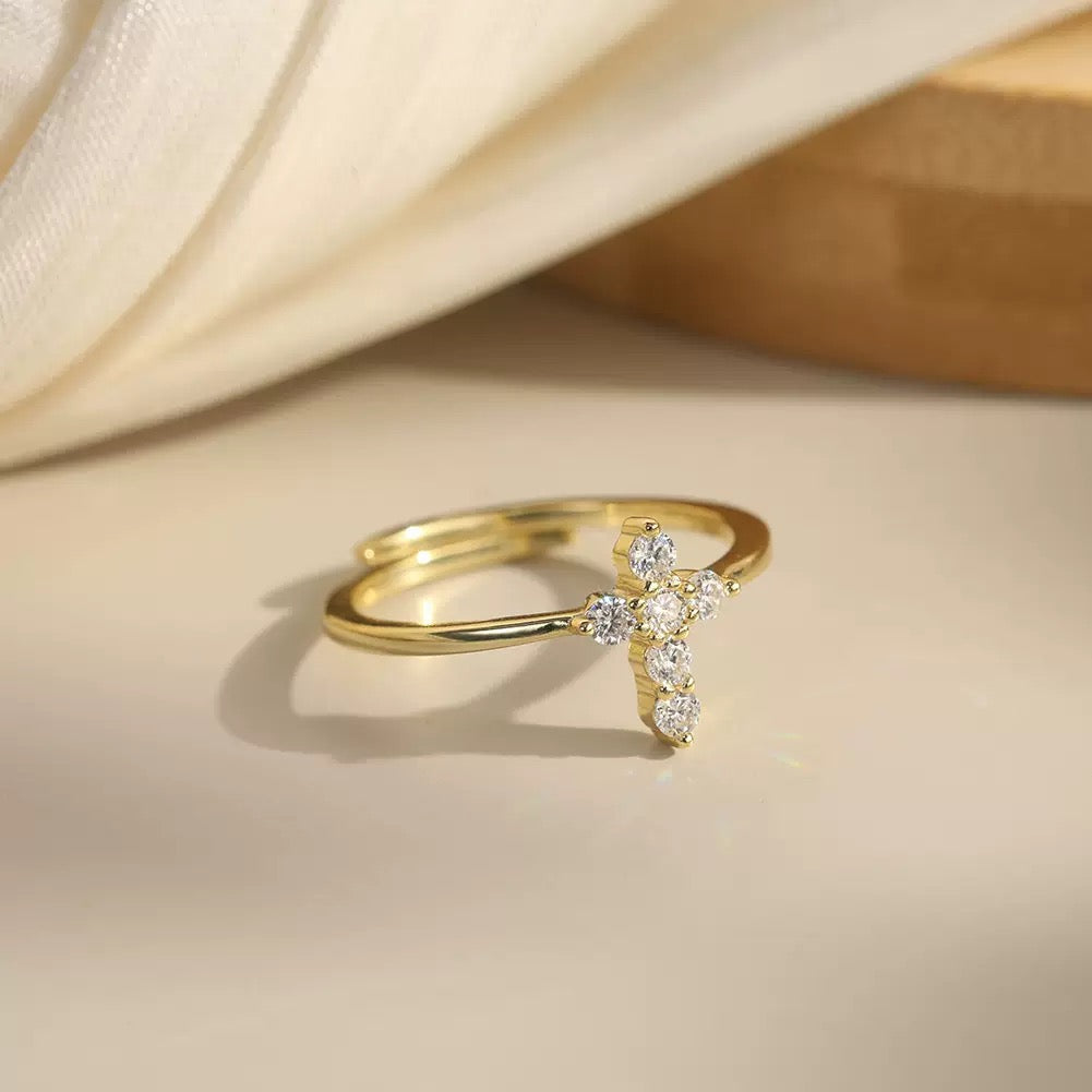 Cross Accent Adjustable Ring by Starlight Jewelry, product image 4