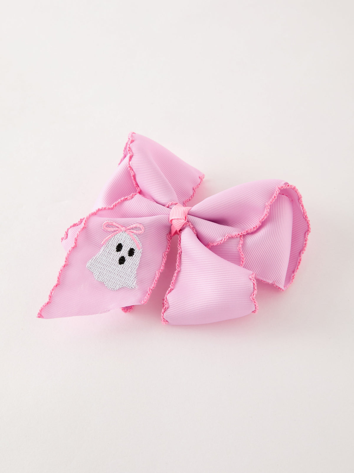 Halloween Girls Pink Ghost Embroidered 6.25