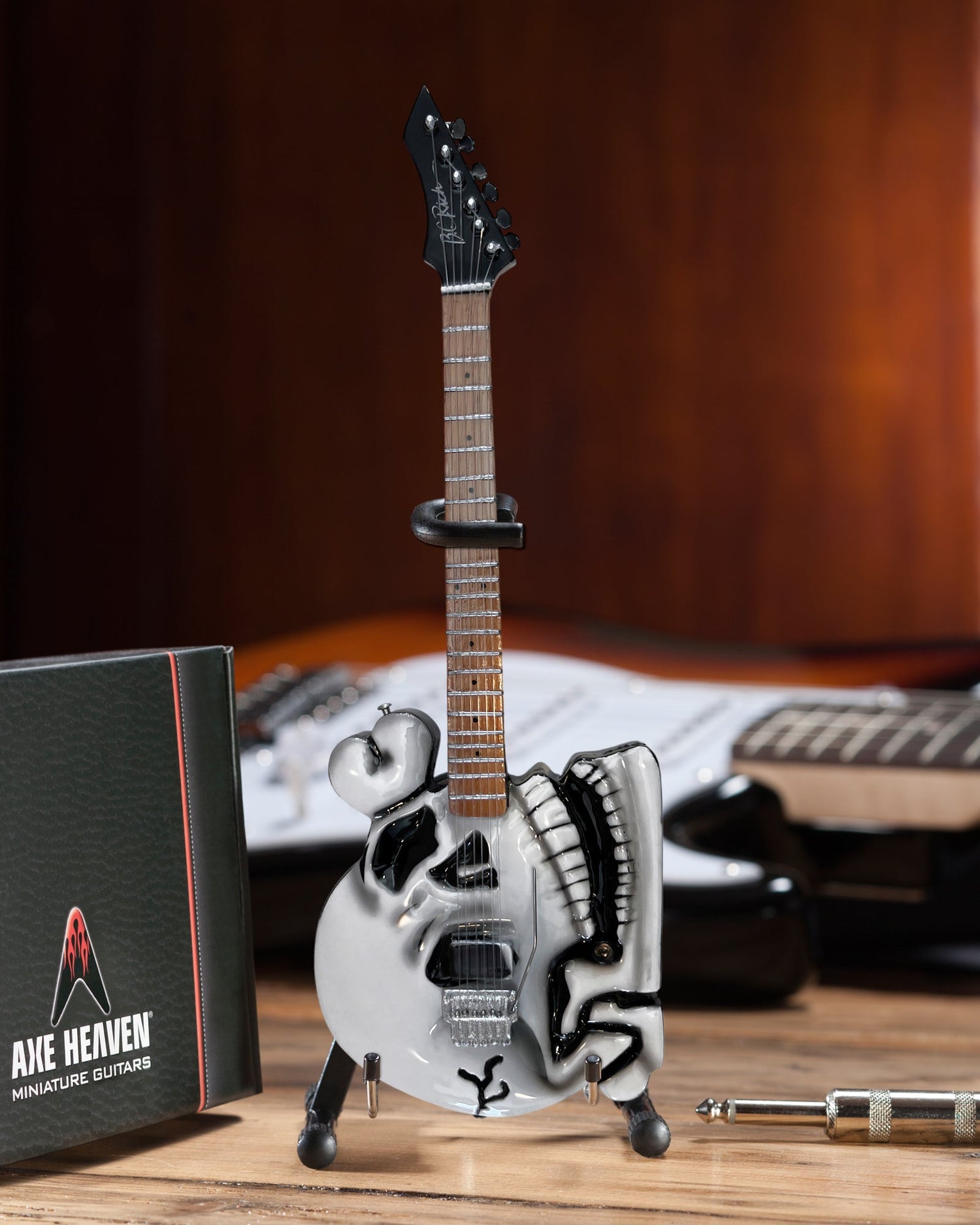Official B.C. Rich® Custom Skull Miniature Guitar Replica - C.C. DeVille - Poison