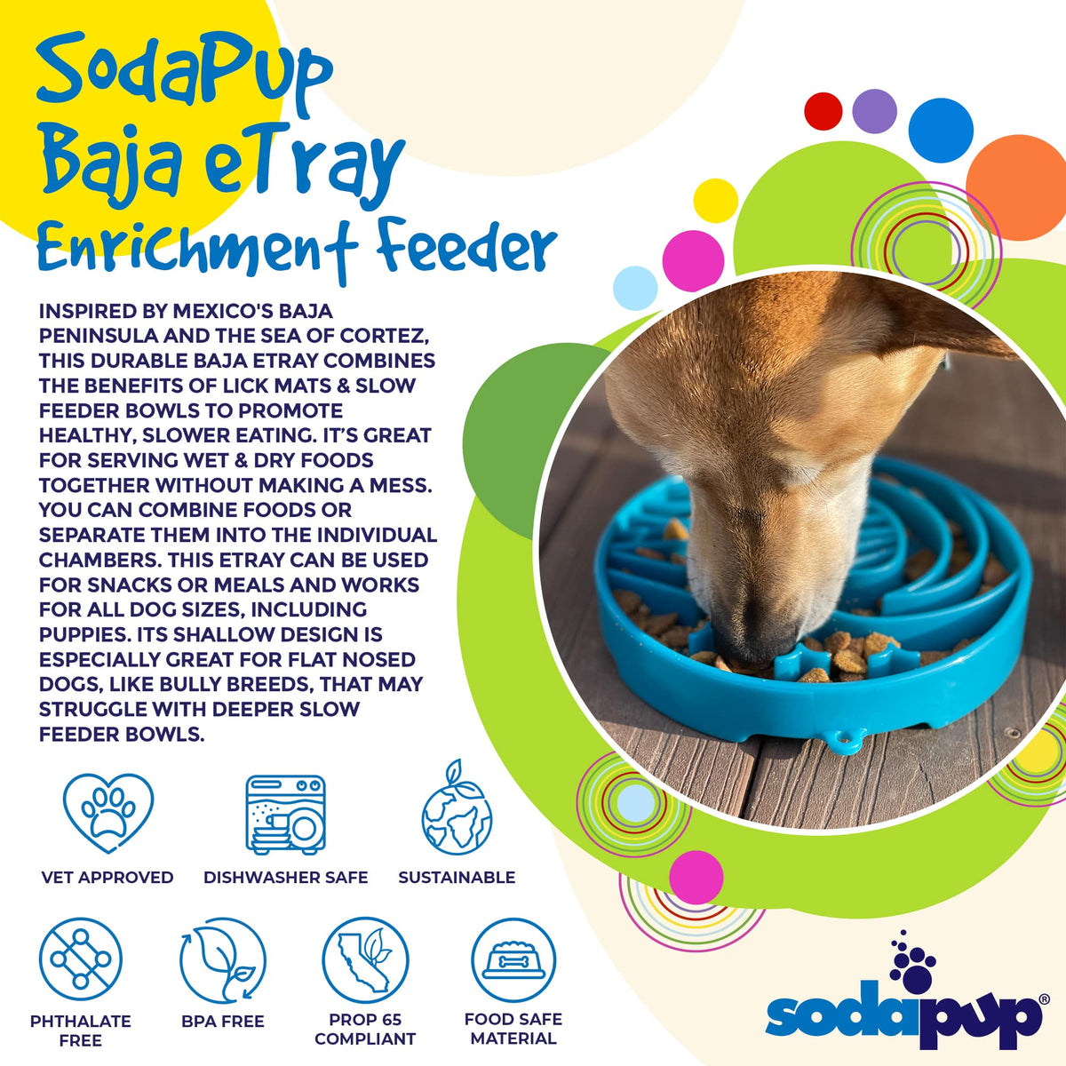 Baja Design eTray - Shallow Slow Feeder Dog Bowl for Enrichment | USA Made by SodaPup/True Dogs, LLC, product image 3