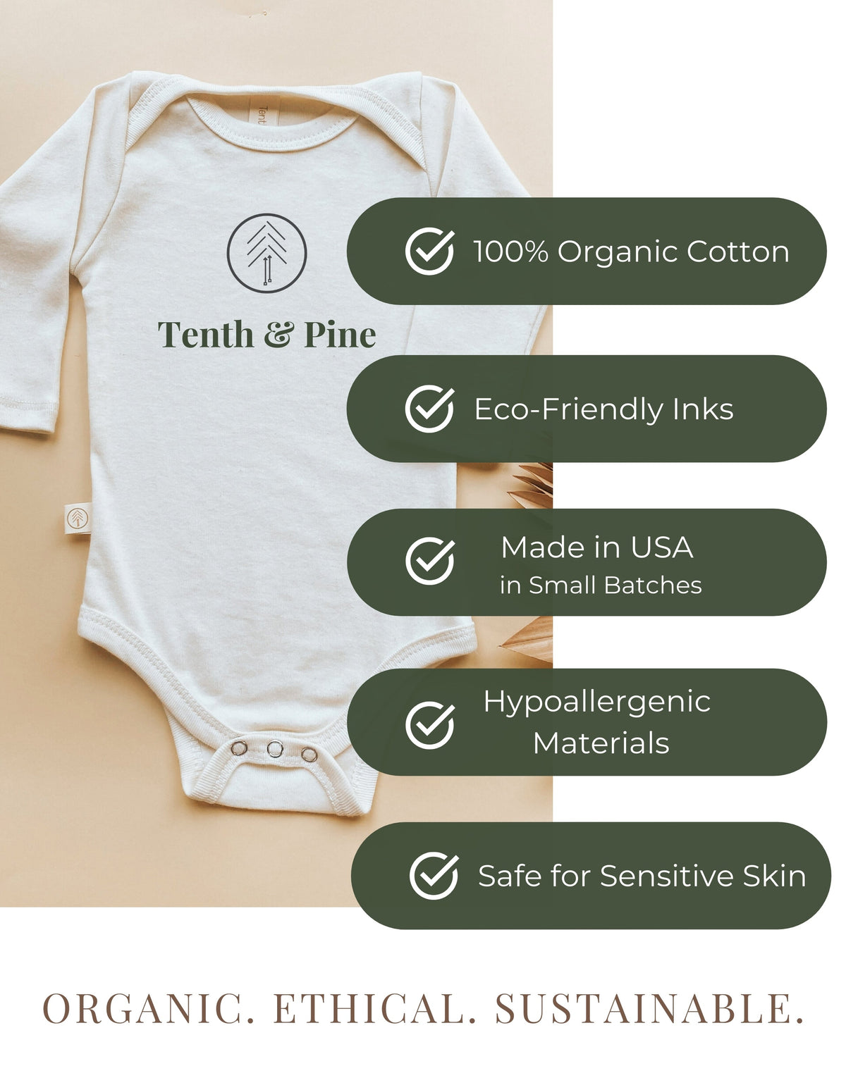 Hello I'm New Here Organic Bodysuit Long Sleeve by Tenth & Pine, product image 11