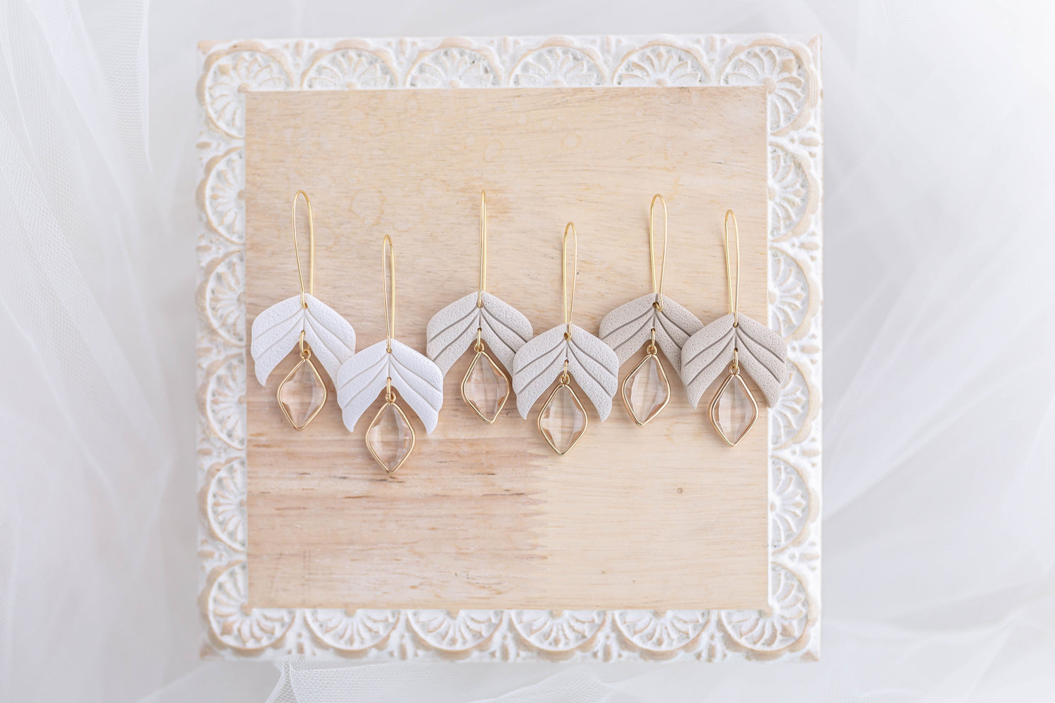 Clay Earrings | Floral Longline Hoops | Luxe Collection