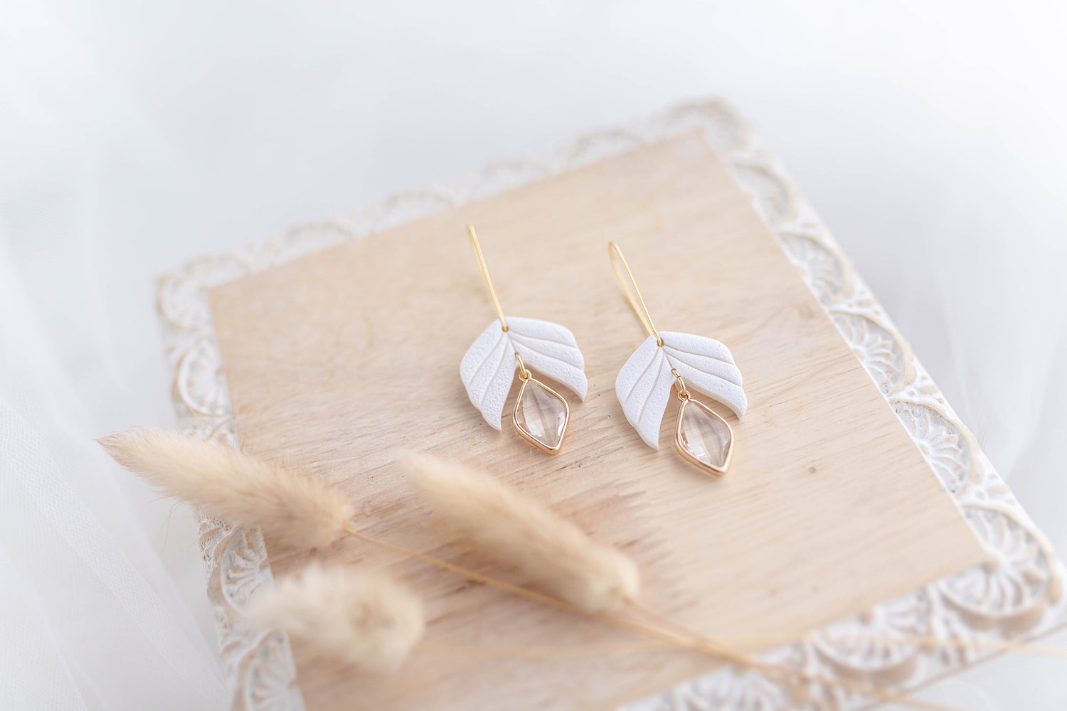 Clay Earrings | Floral Longline Hoops | Luxe Collection