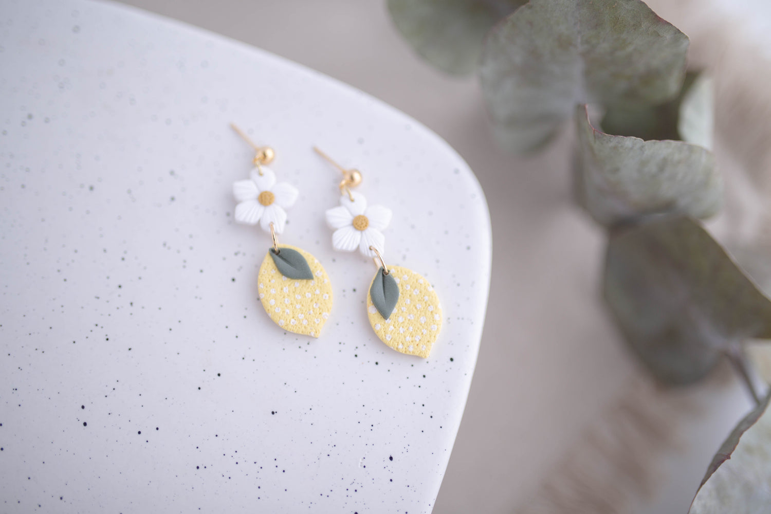 Clay Earrings | Fruit Blossoms | Picnic Basket Collection