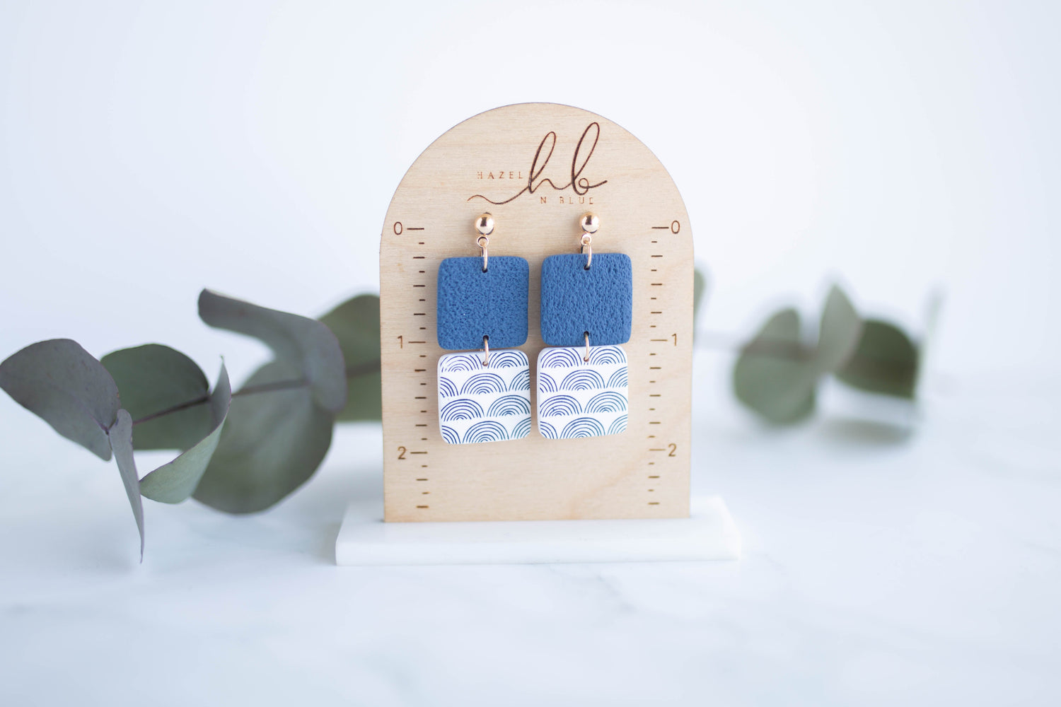 Clay Earrings | Square Hope Dangles | Indigo Daydream Collection