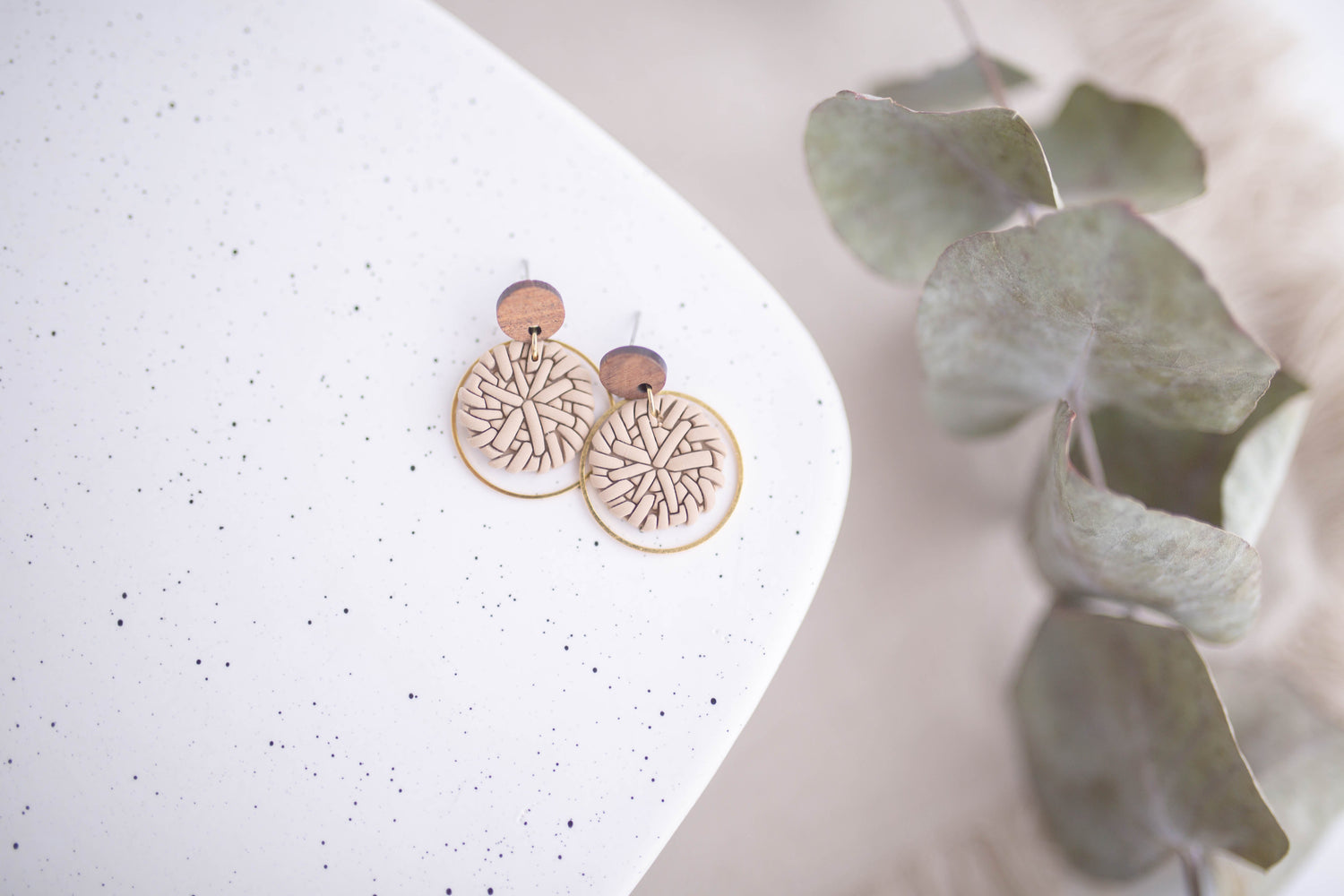 Clay Earrings | Rattan Dainty Dangles | Picnic Basket Collection