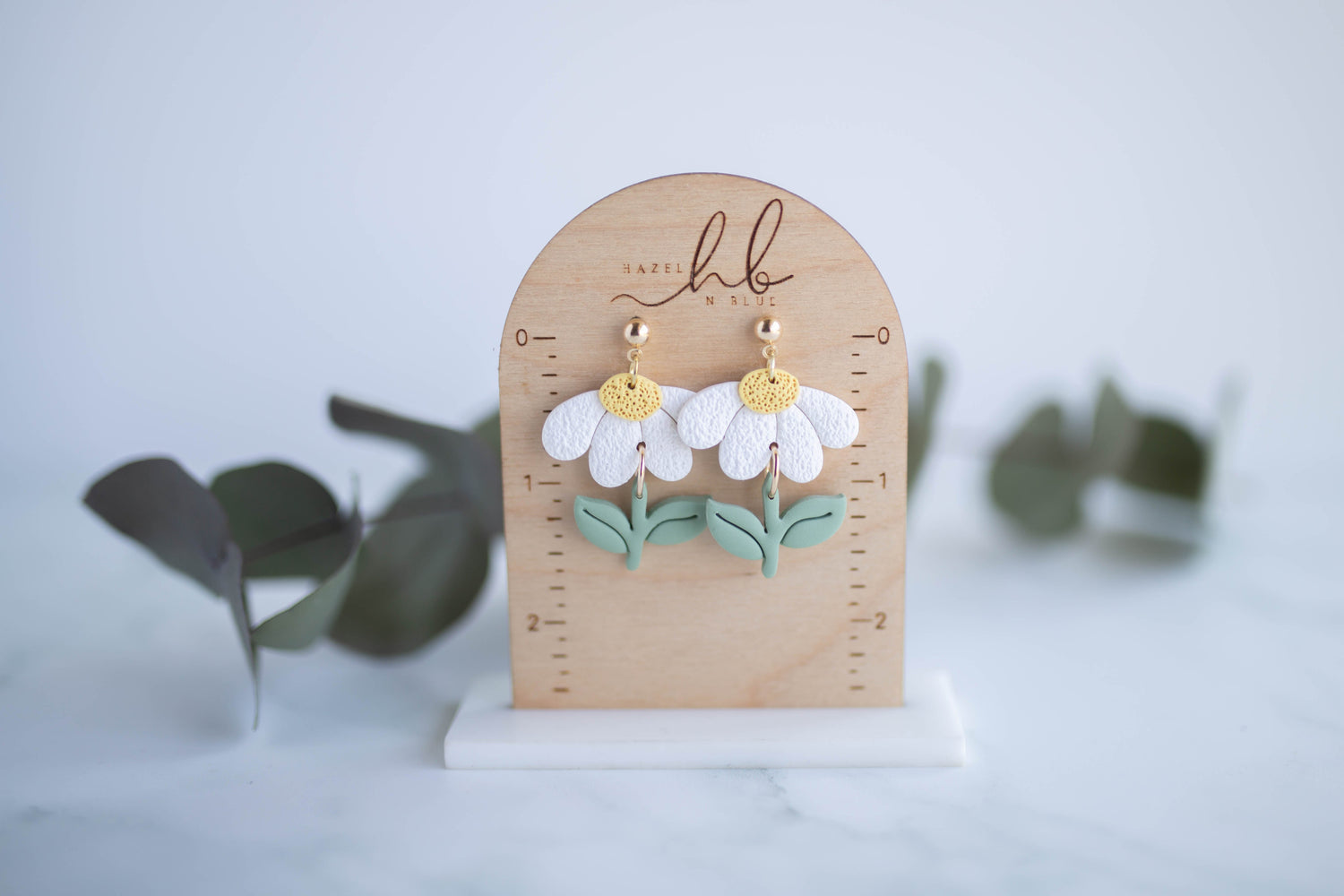 Clay Earrings | Sunshine Daisy Dangles | Indigo Daydream Collection