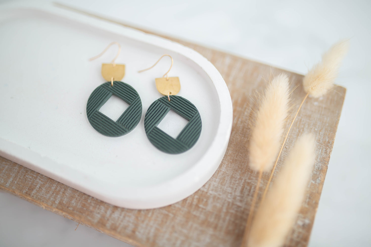 Clay Earrings | Imprint Dangles | Botanica Collection