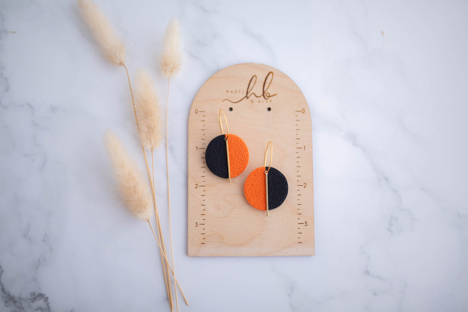 Clay Earrings | Game Day Half n Half Simple Circle Hoops | Civil War Collection