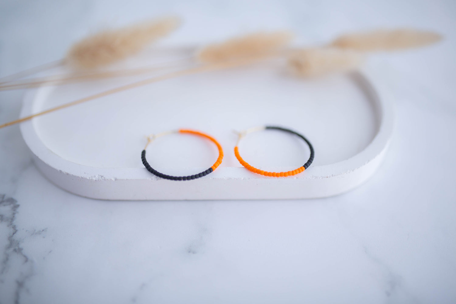 Clay Earrings | Game Day Beaded Mismatch Hoops | Civil War Collection