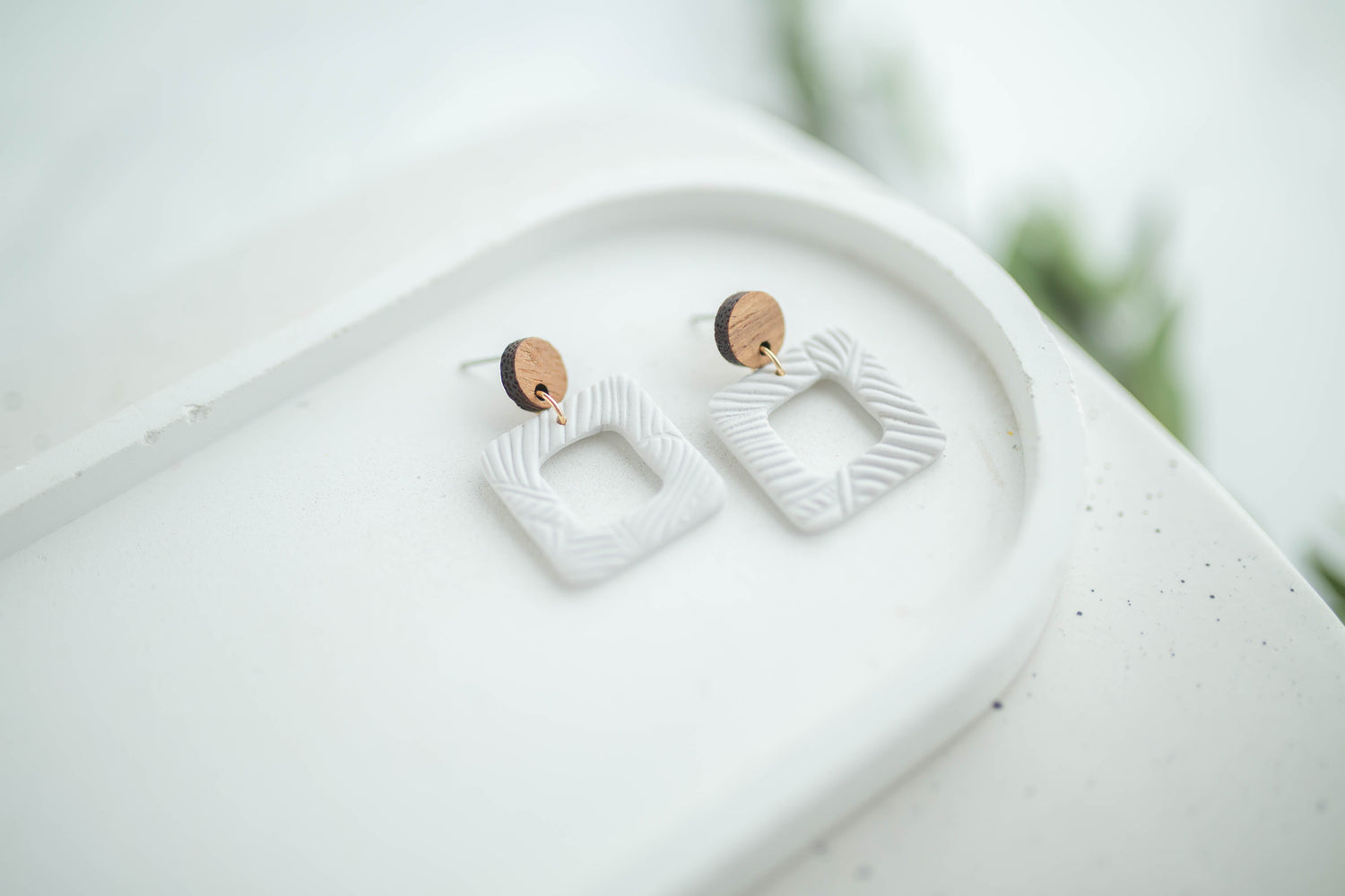 Clay Earrings | Square Dangles | Earth+Sky Collection