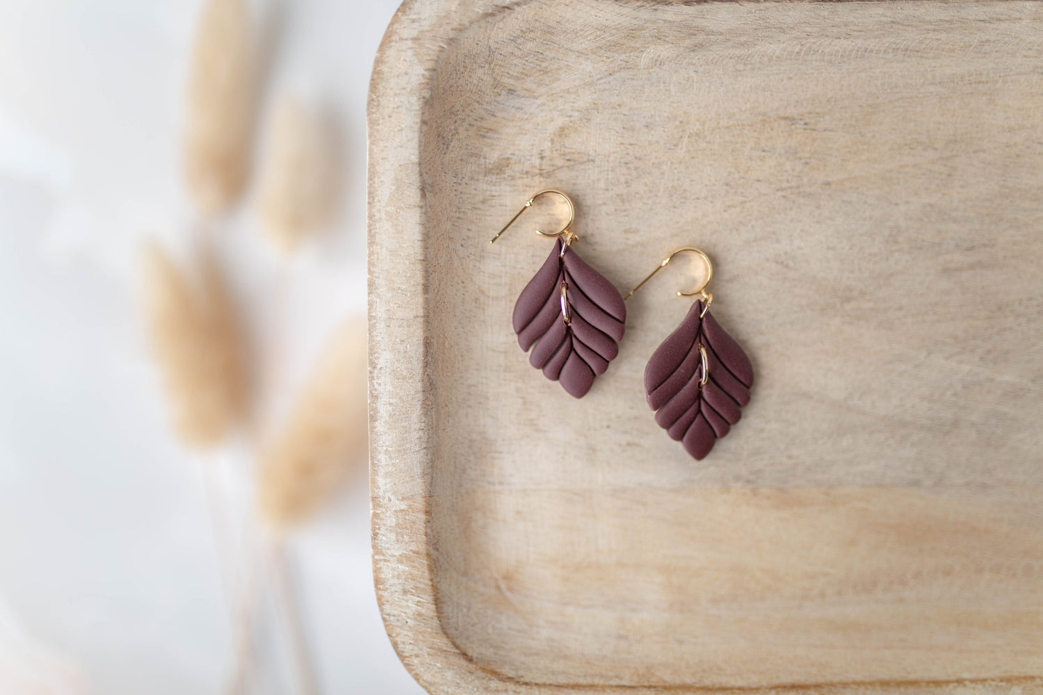 Clay Earrings | Dainty Leaf Dangles | All Things Fall Collection
