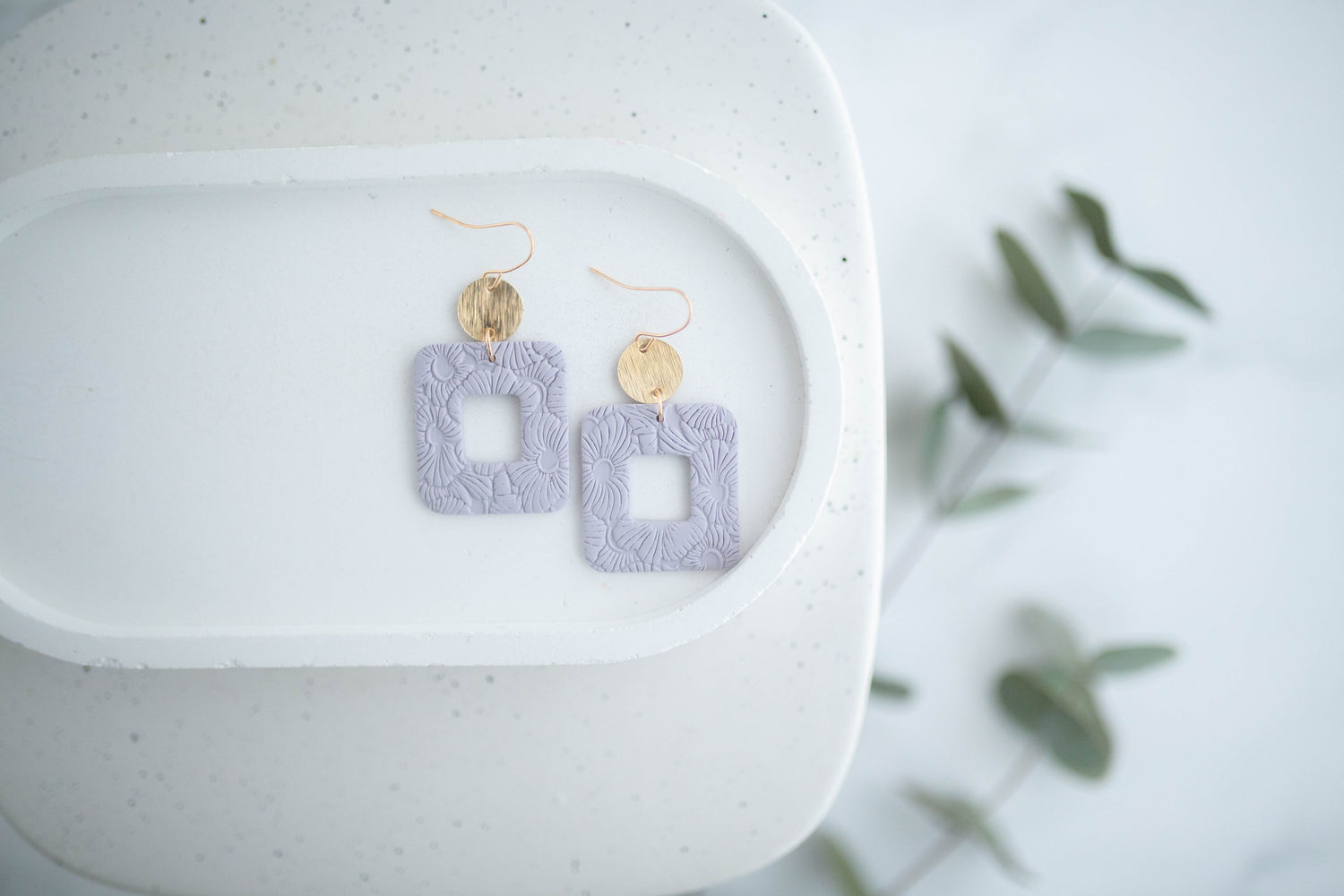 Clay Earrings | Floral Rectangle Dangles | Spring Fling Collection