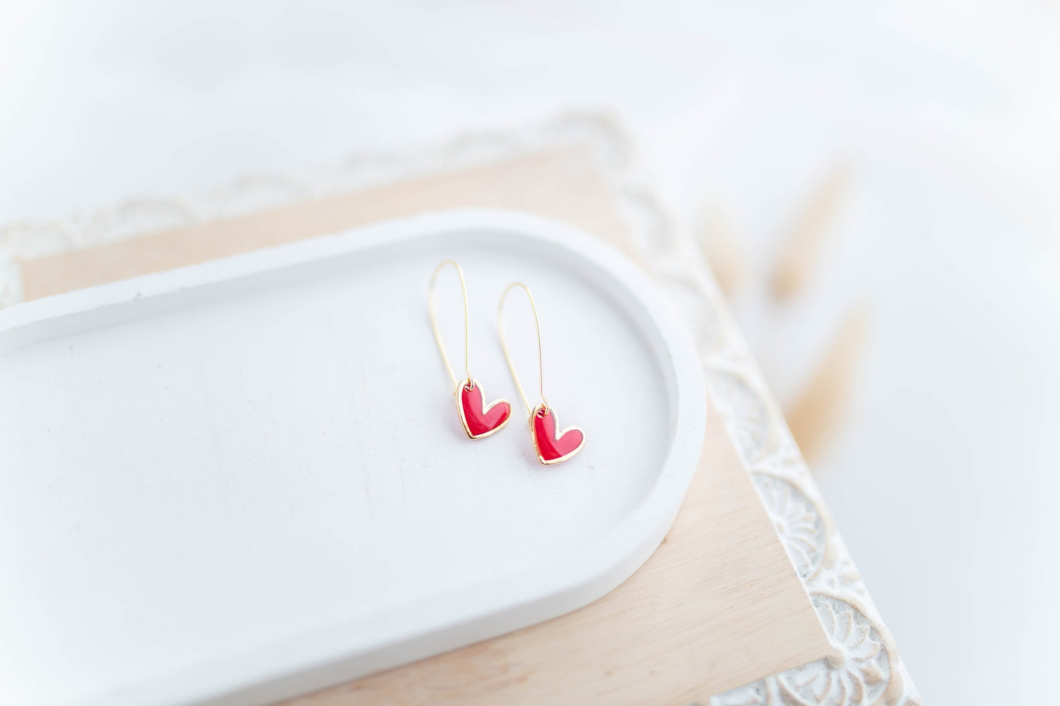 Clay Earrings | Mini Heart Drops | Sweetheart Collection