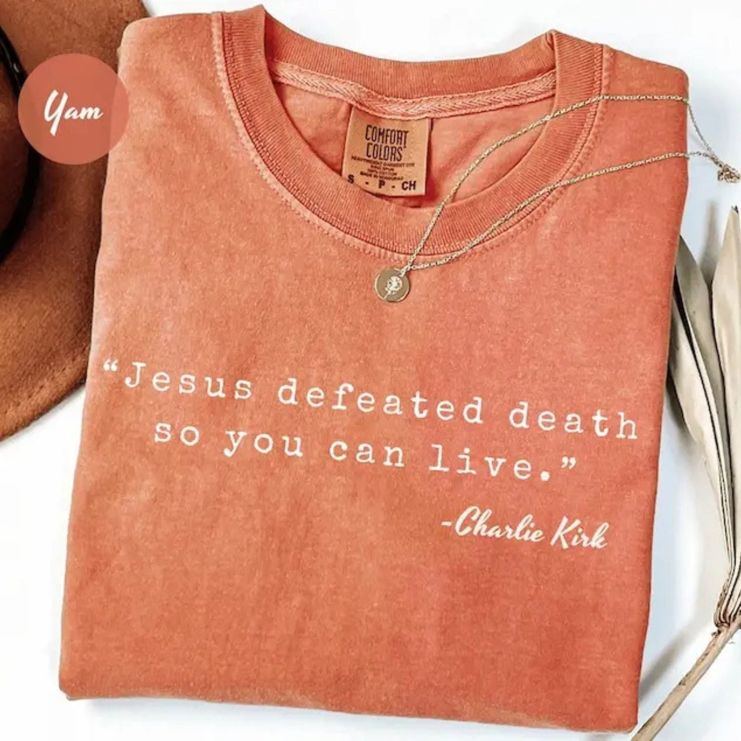 Charlie Kirk Shirt – 'Jesus Defeated Death' Republican Tee, Free Speech Support Shirt, Political Faith Apparel
