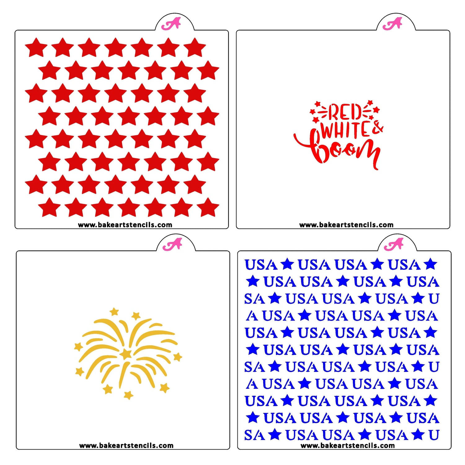 4th of July Stencil Set