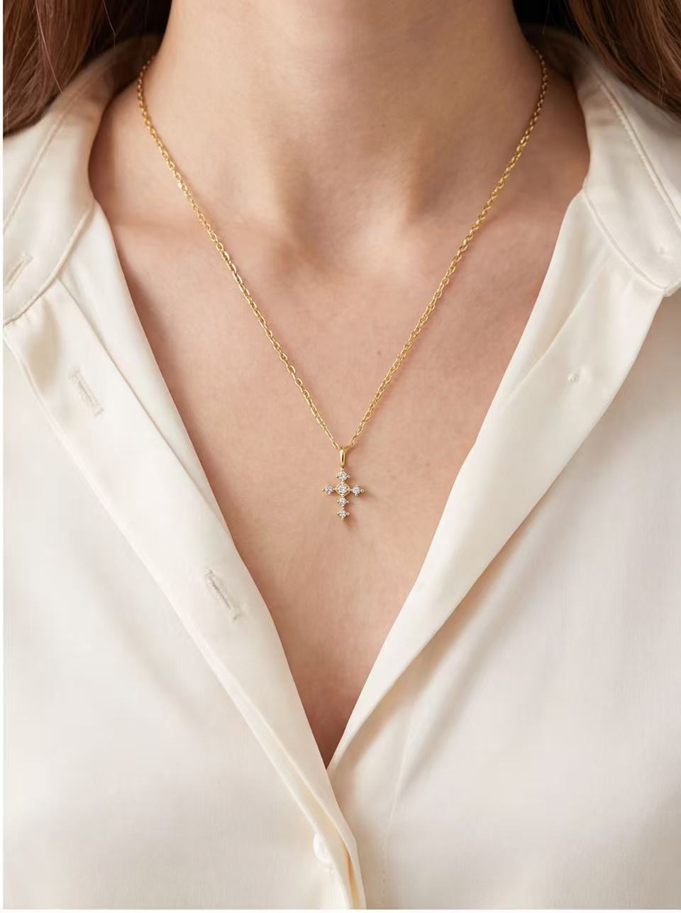 Radiant Cross Pendant Necklace