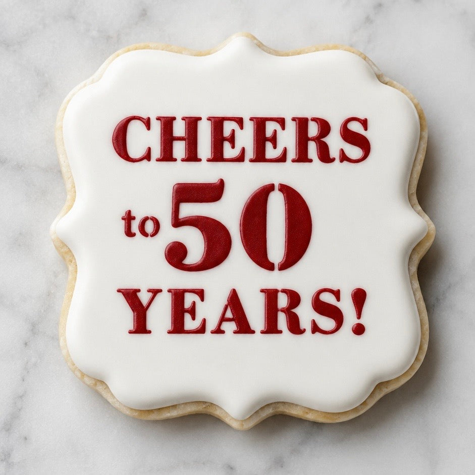 Cheers to 50 Years Cookie Stencil