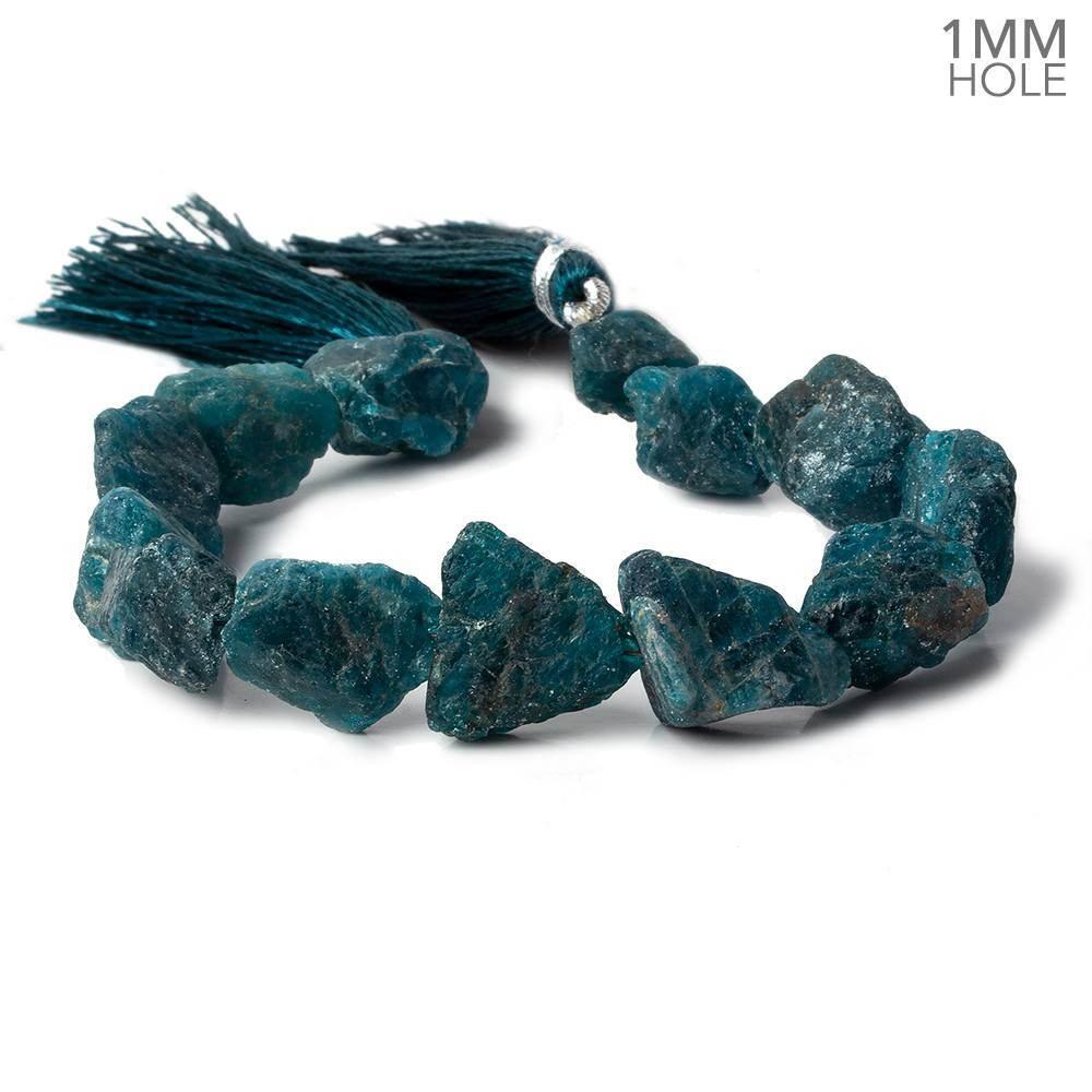 13x10mm Matte Neon Apatite Natural Crystals 7.5 inch 11 beads