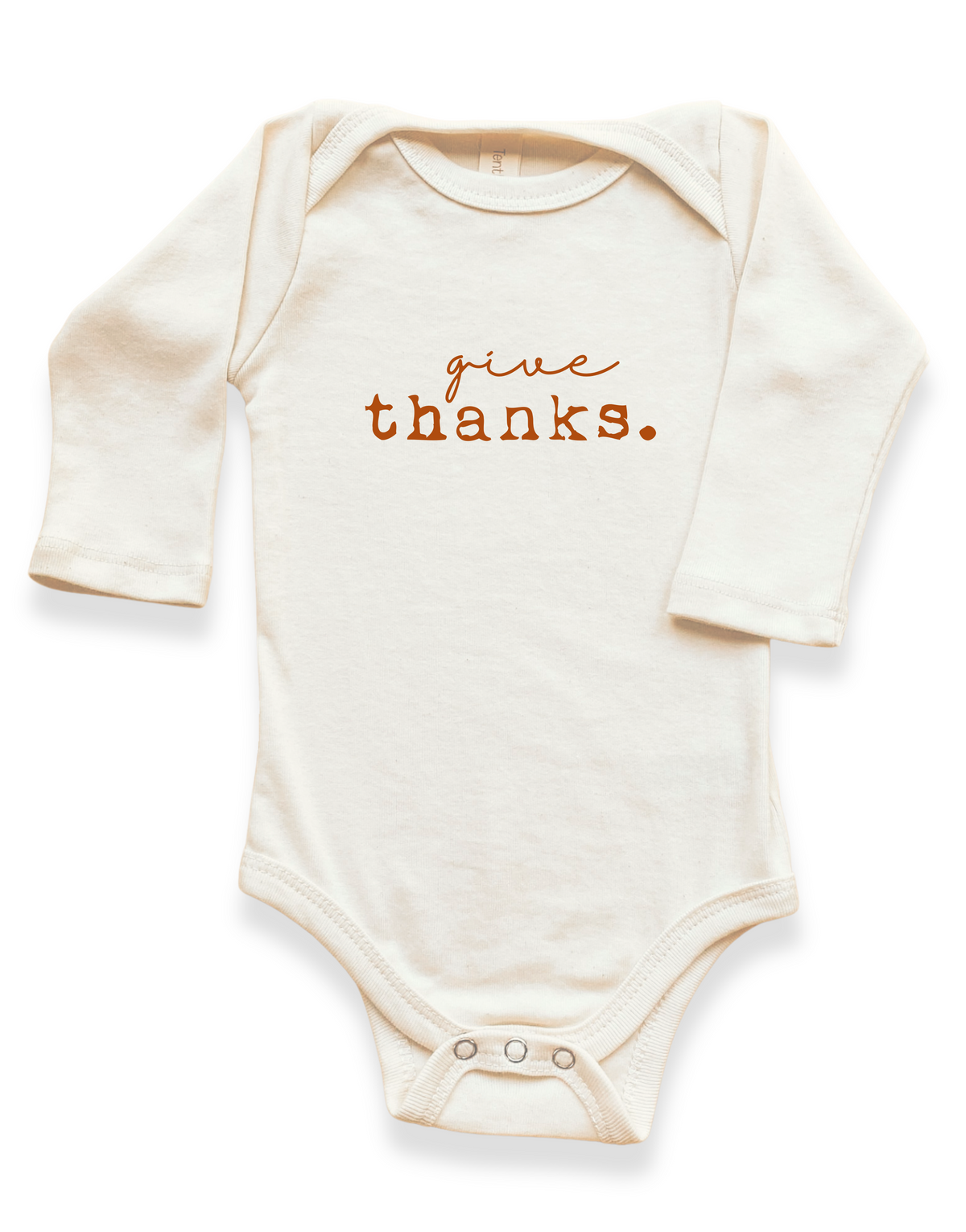 Give Thanks Organic Bodysuit Long Sleeve by Tenth & Pine