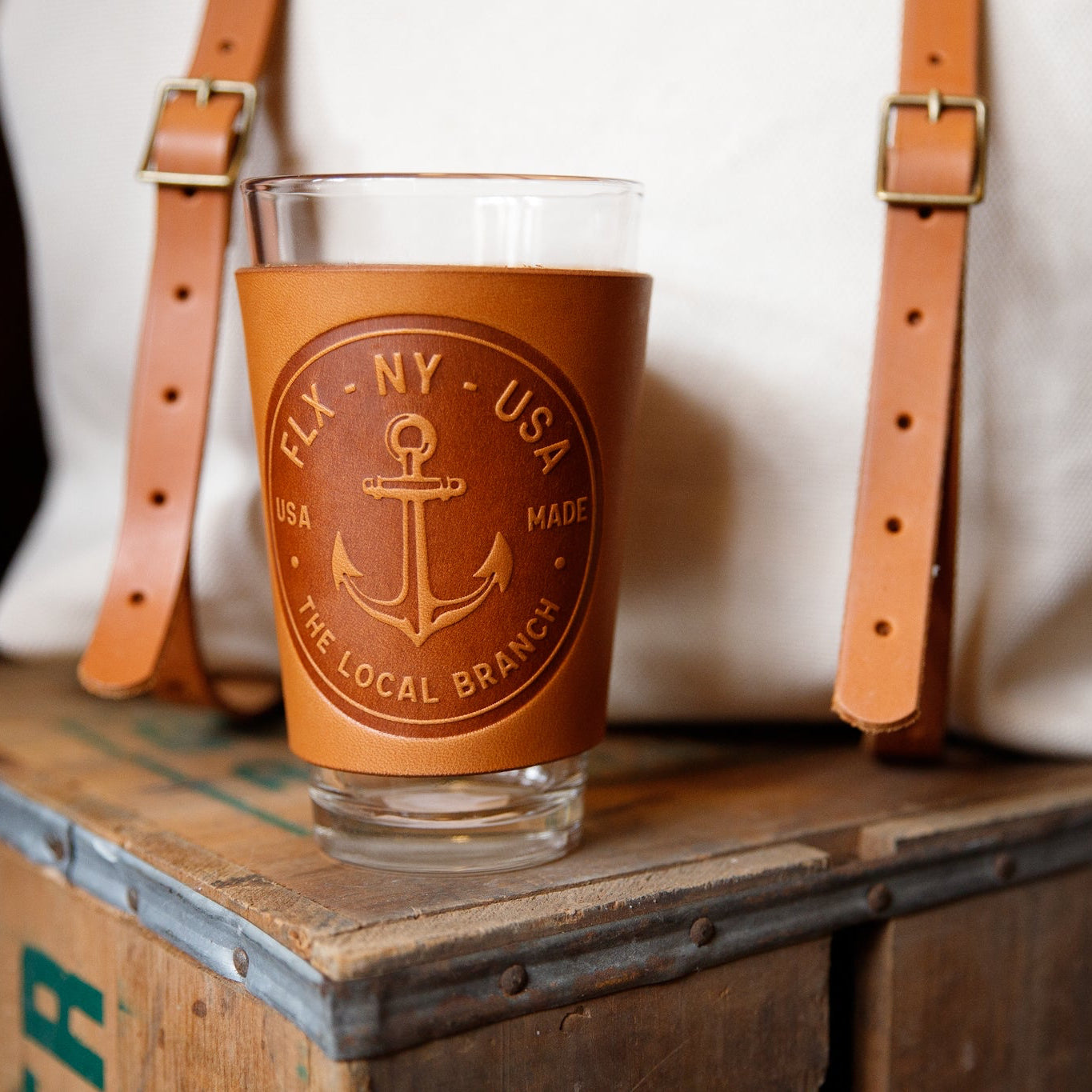 Leather Pint Glass - USA Made