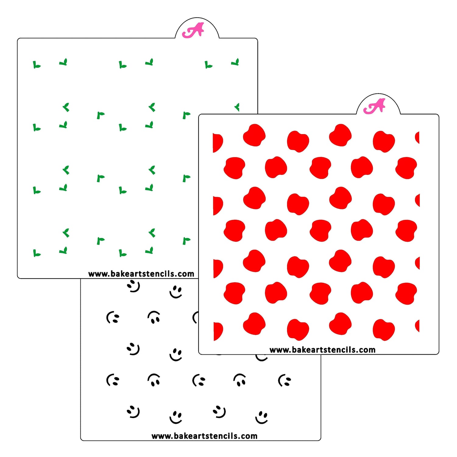 Apple Pattern Cookie Stencil Set