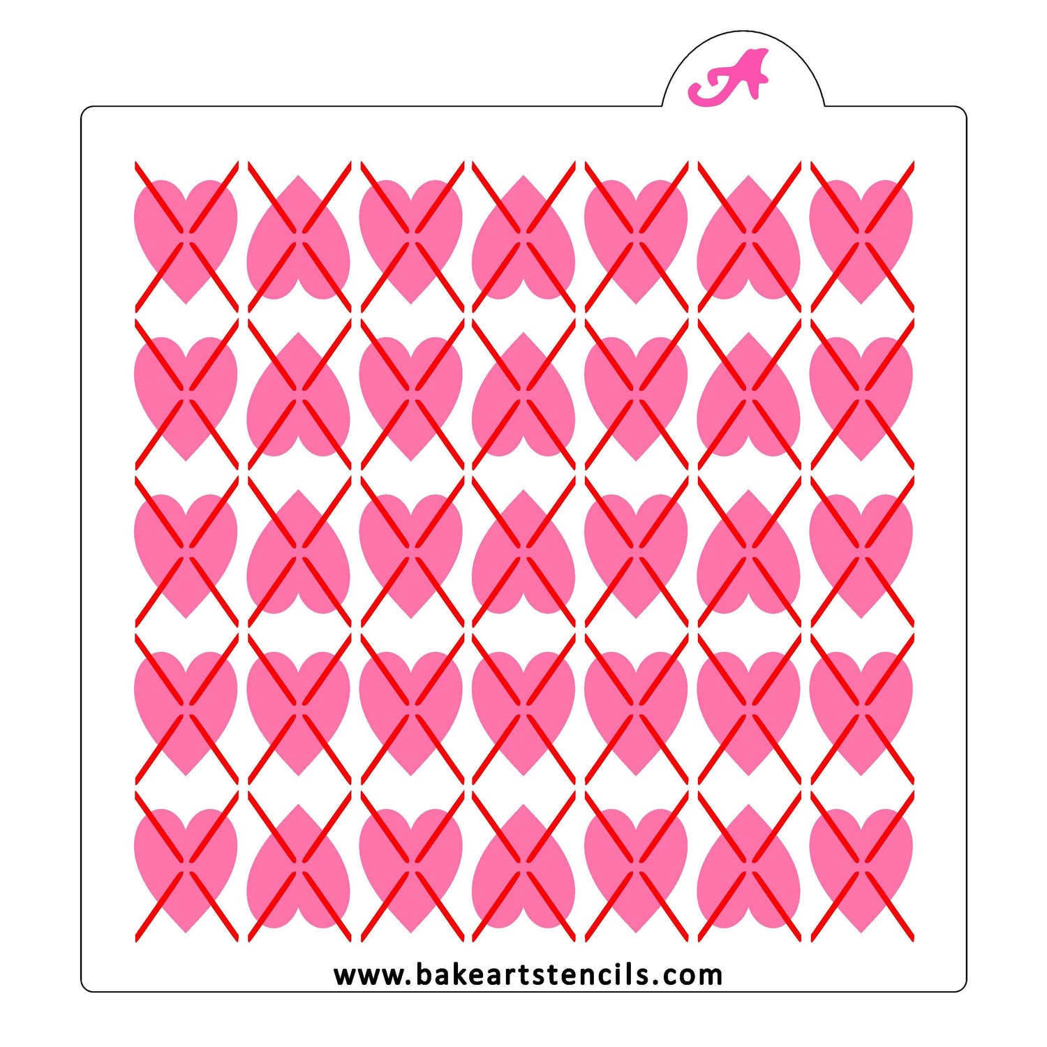 Argyle Hearts Stencil Set