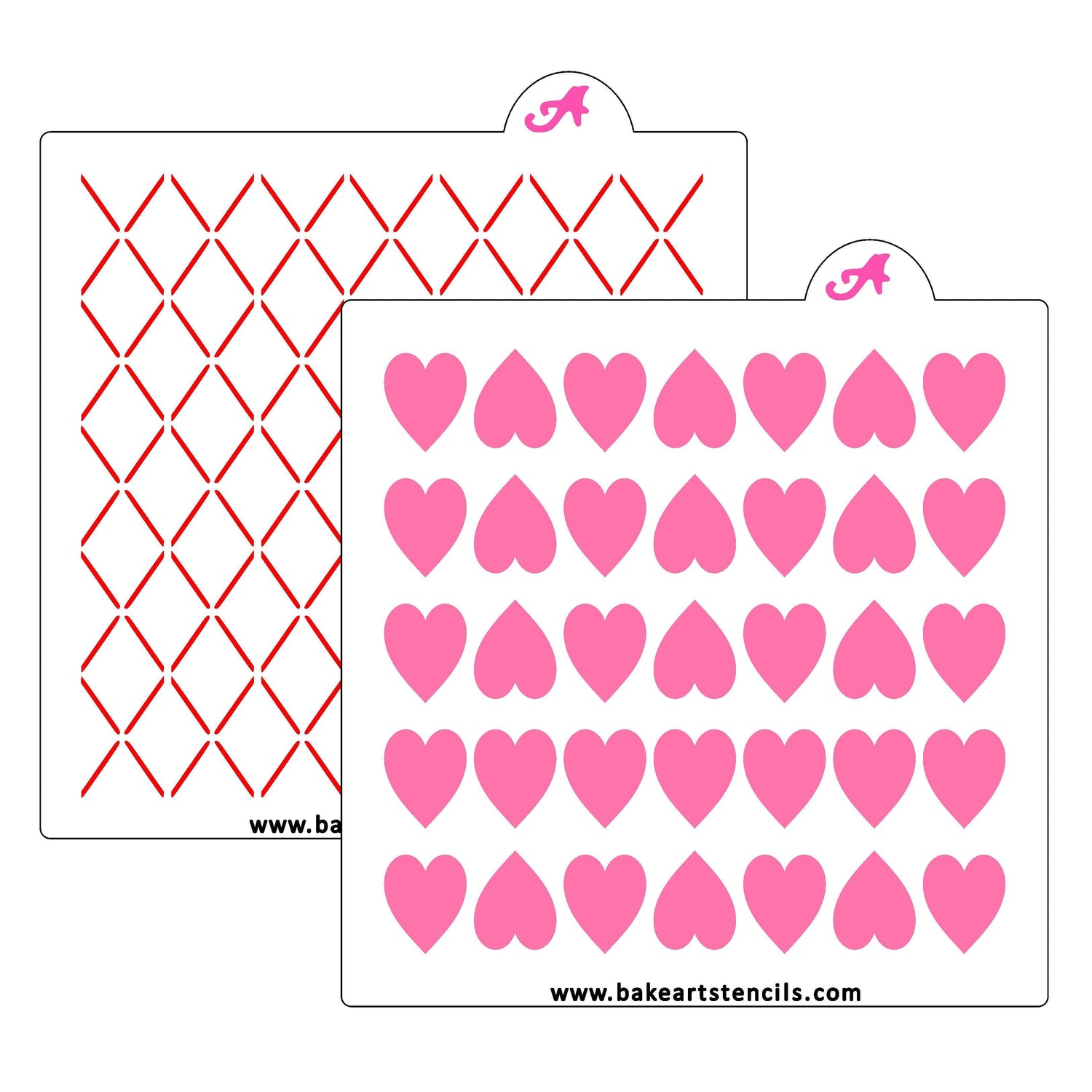 Argyle Hearts Stencil Set