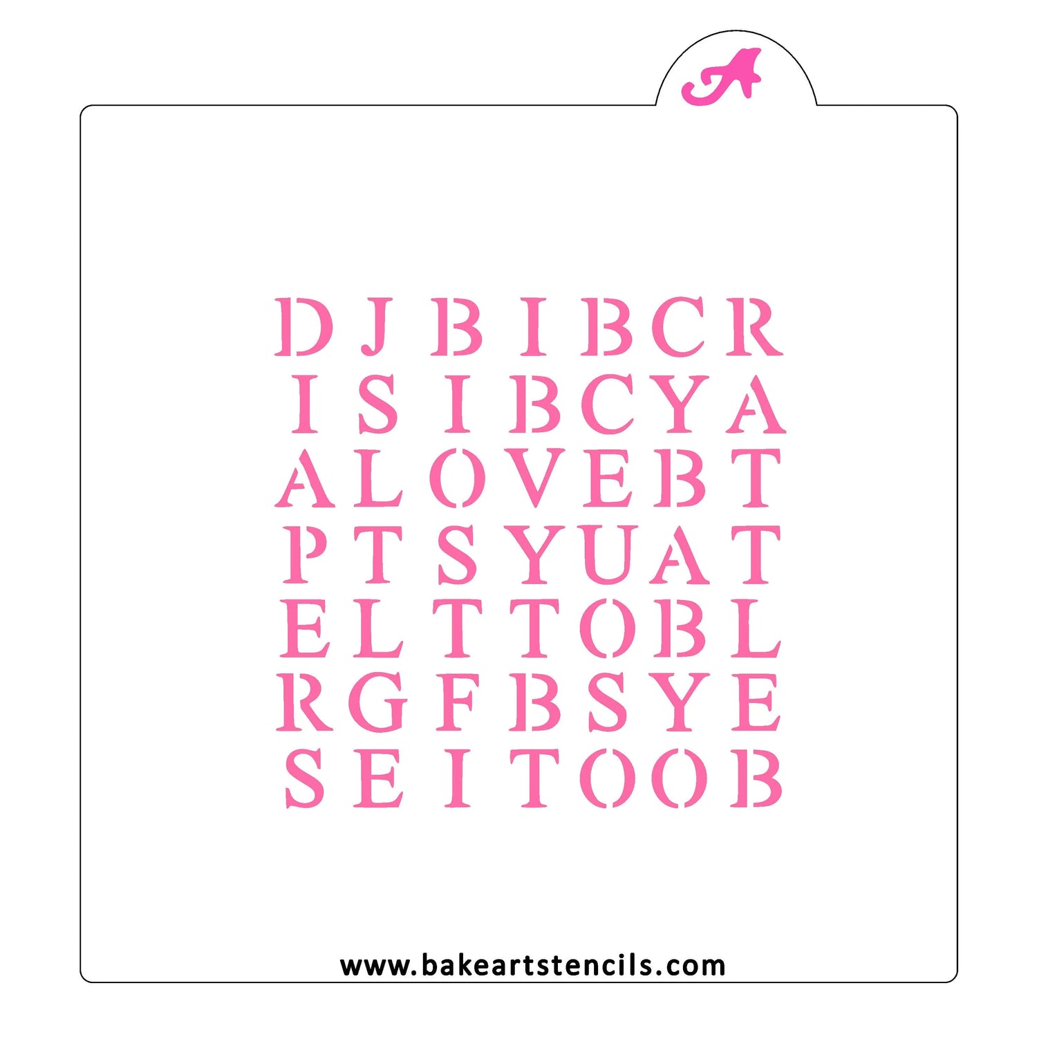 Baby Shower Word Search Cookie Stencil