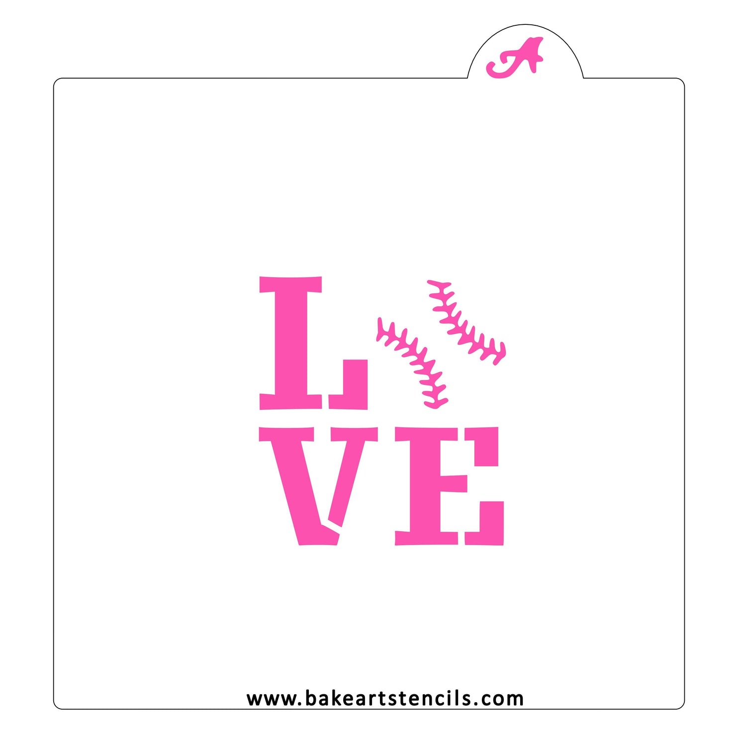 Baseball Love Stencil