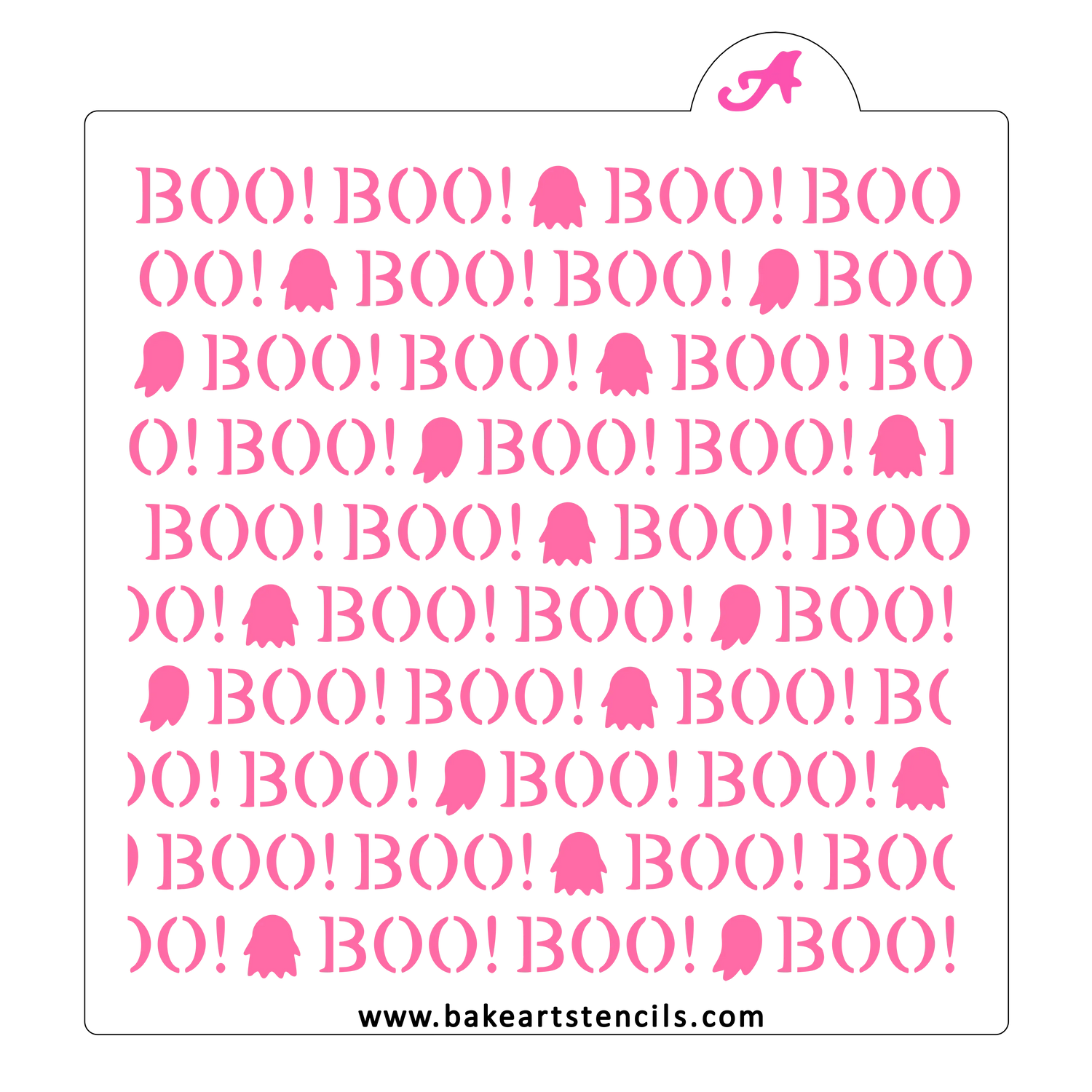 Boo Ghosts Pattern Cookie Stencil