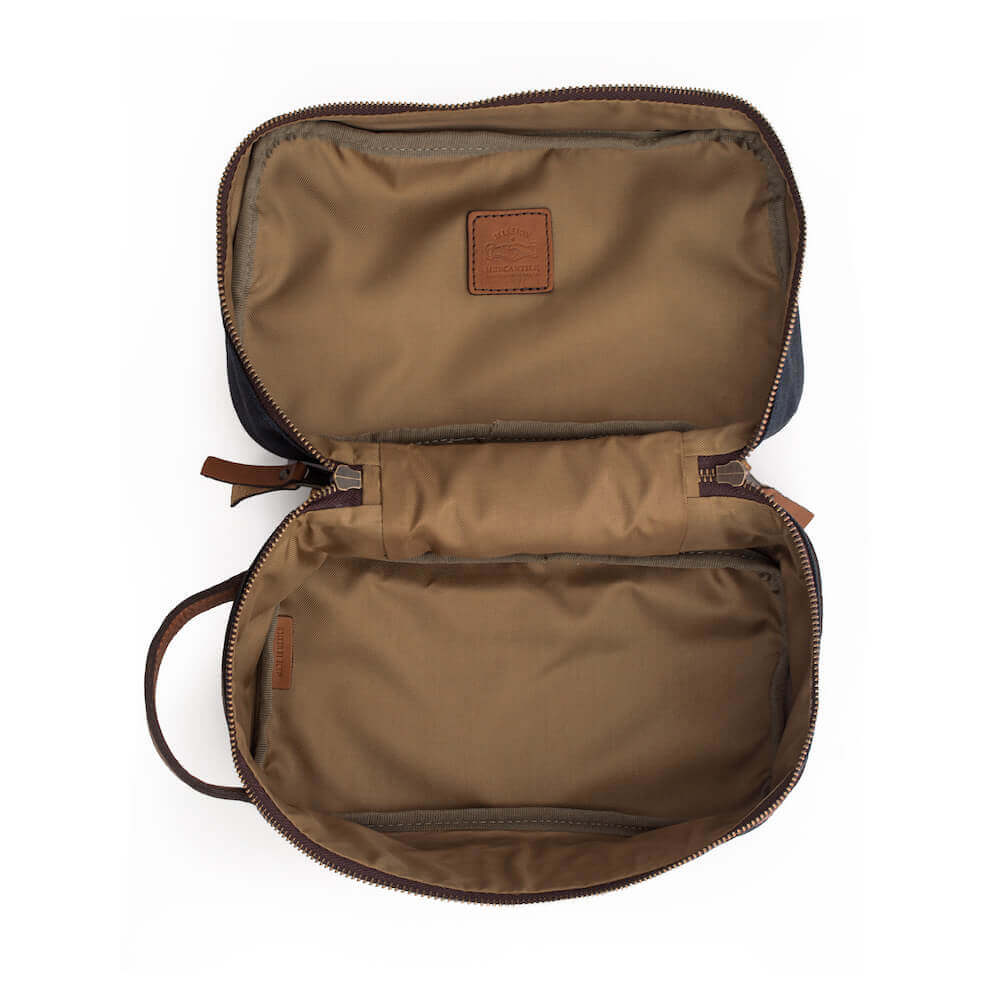 Campaign Waxed Canvas Toiletry Square Shave Kit