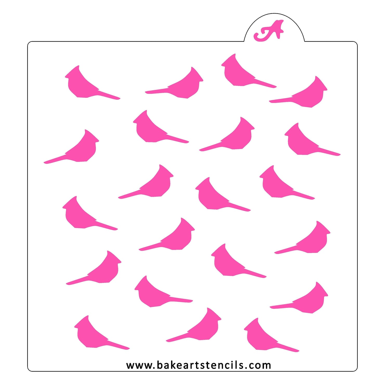 Cardinal Birds Pattern Stencil