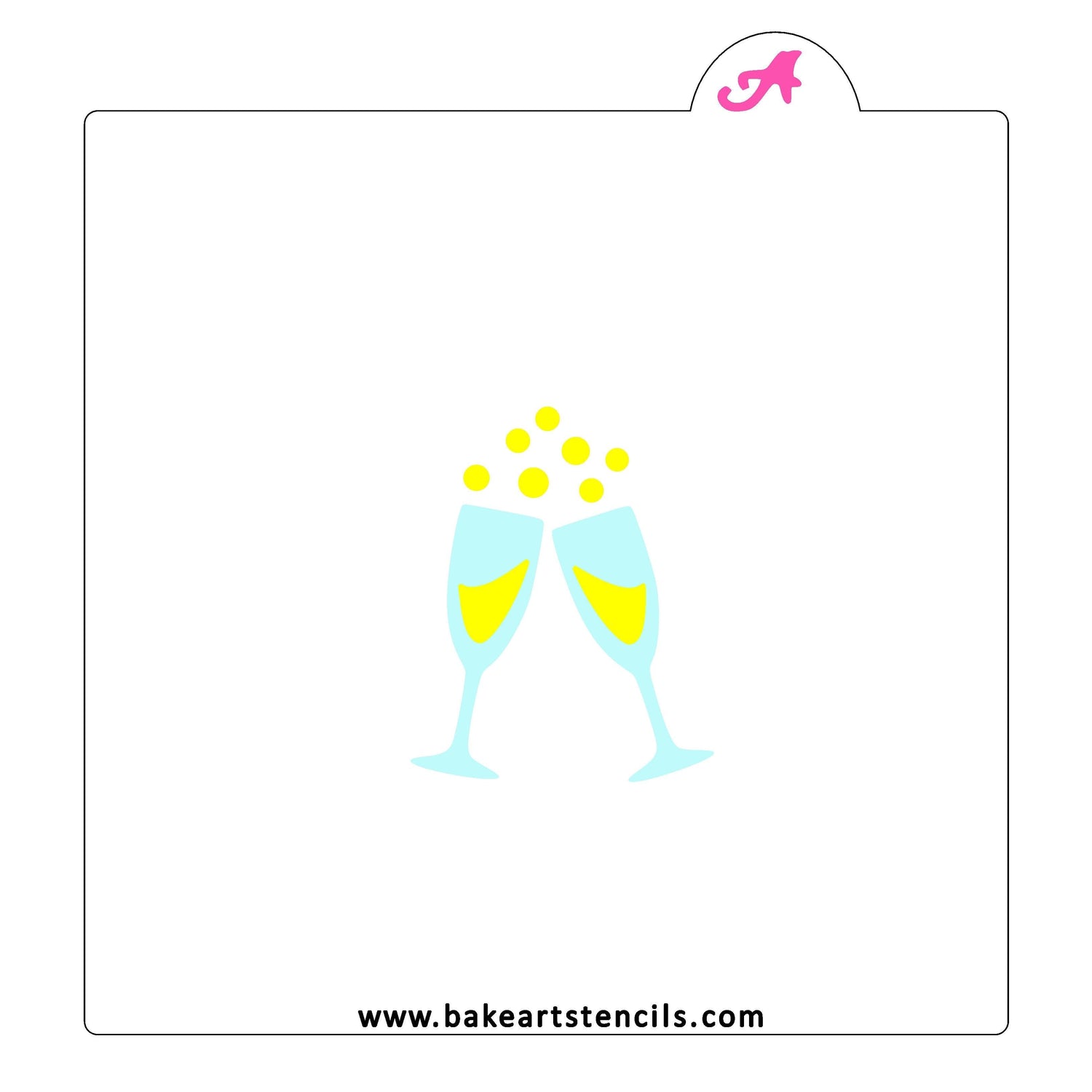 Champagne Toast Cookie Stencil