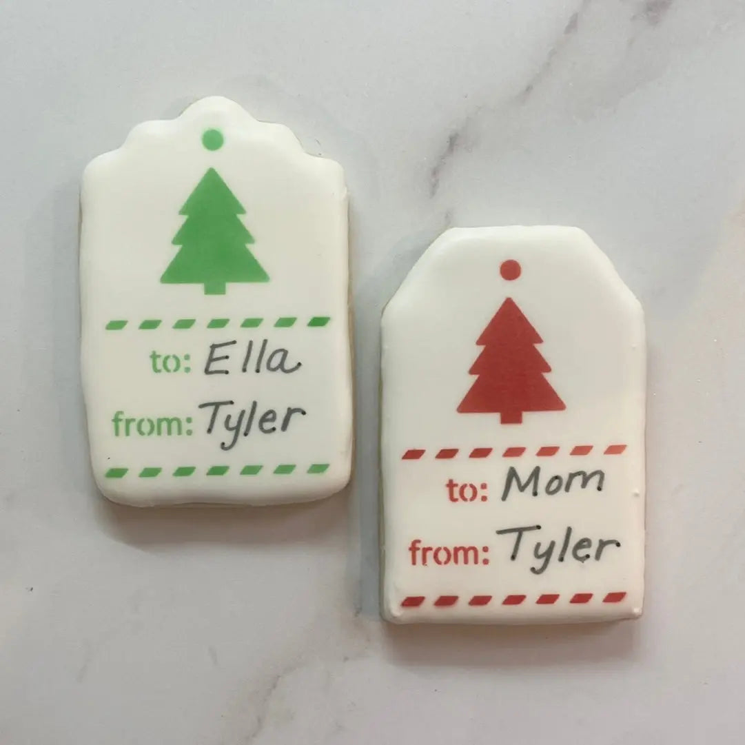 Christmas Gift Tag Cookie Stencil