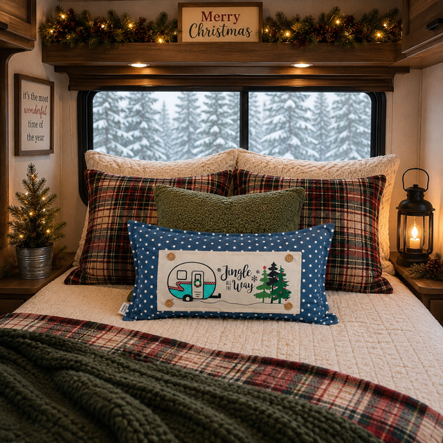 PANEL ONLY: RECTANGLE Holiday Panel: Vintage, Winter, Jingle All The Way, Caravans, Wreath, Home Sweet Home, Home For The Holidays; CHRISTMAS CAMPER