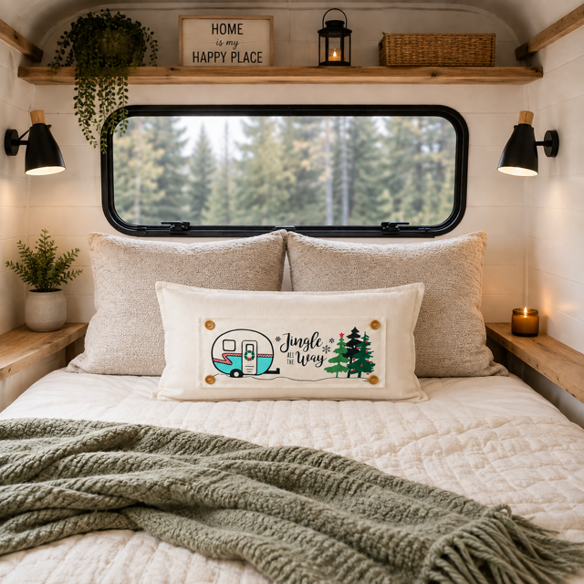 PANEL ONLY: RECTANGLE Holiday Panel: Vintage, Winter, Jingle All The Way, Caravans, Wreath, Home Sweet Home, Home For The Holidays; CHRISTMAS CAMPER