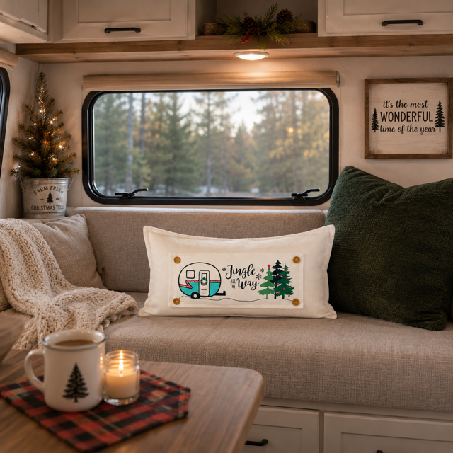 PANEL ONLY: RECTANGLE Holiday Panel: Vintage, Winter, Jingle All The Way, Caravans, Wreath, Home Sweet Home, Home For The Holidays; CHRISTMAS CAMPER