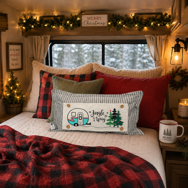 PANEL ONLY: RECTANGLE Holiday Panel: Vintage, Winter, Jingle All The Way, Caravans, Wreath, Home Sweet Home, Home For The Holidays; CHRISTMAS CAMPER